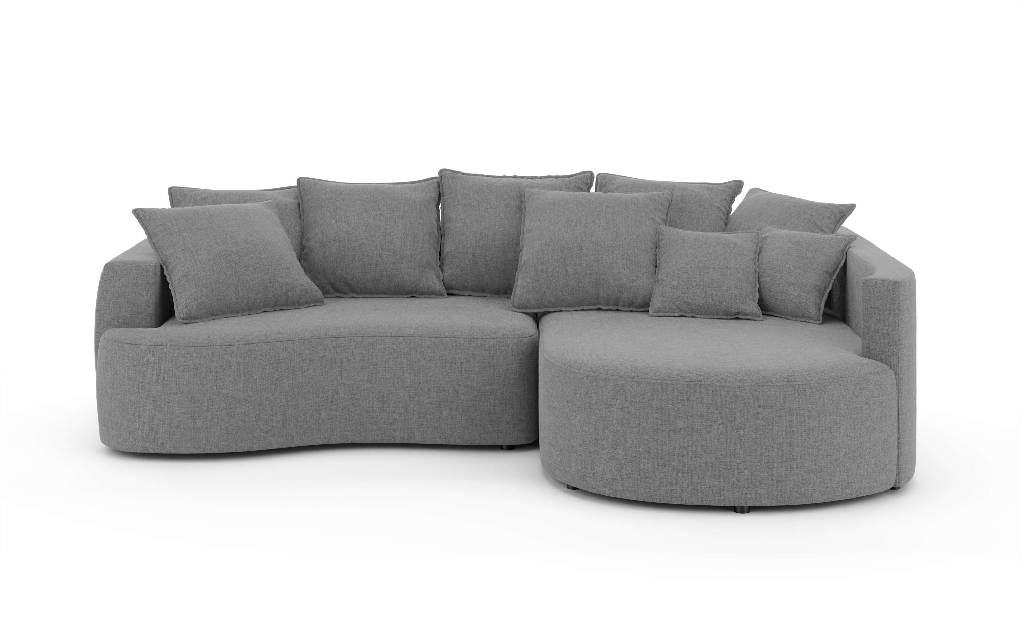INOSIGN Ecksofa »Kahekili, Schlafsofa mit Bettkasten, Masse B/T/H: 255/181/90/ cm«, L-Form mit Wellenunterfederung, 7 Rückenkissen und 2 Zierkissen