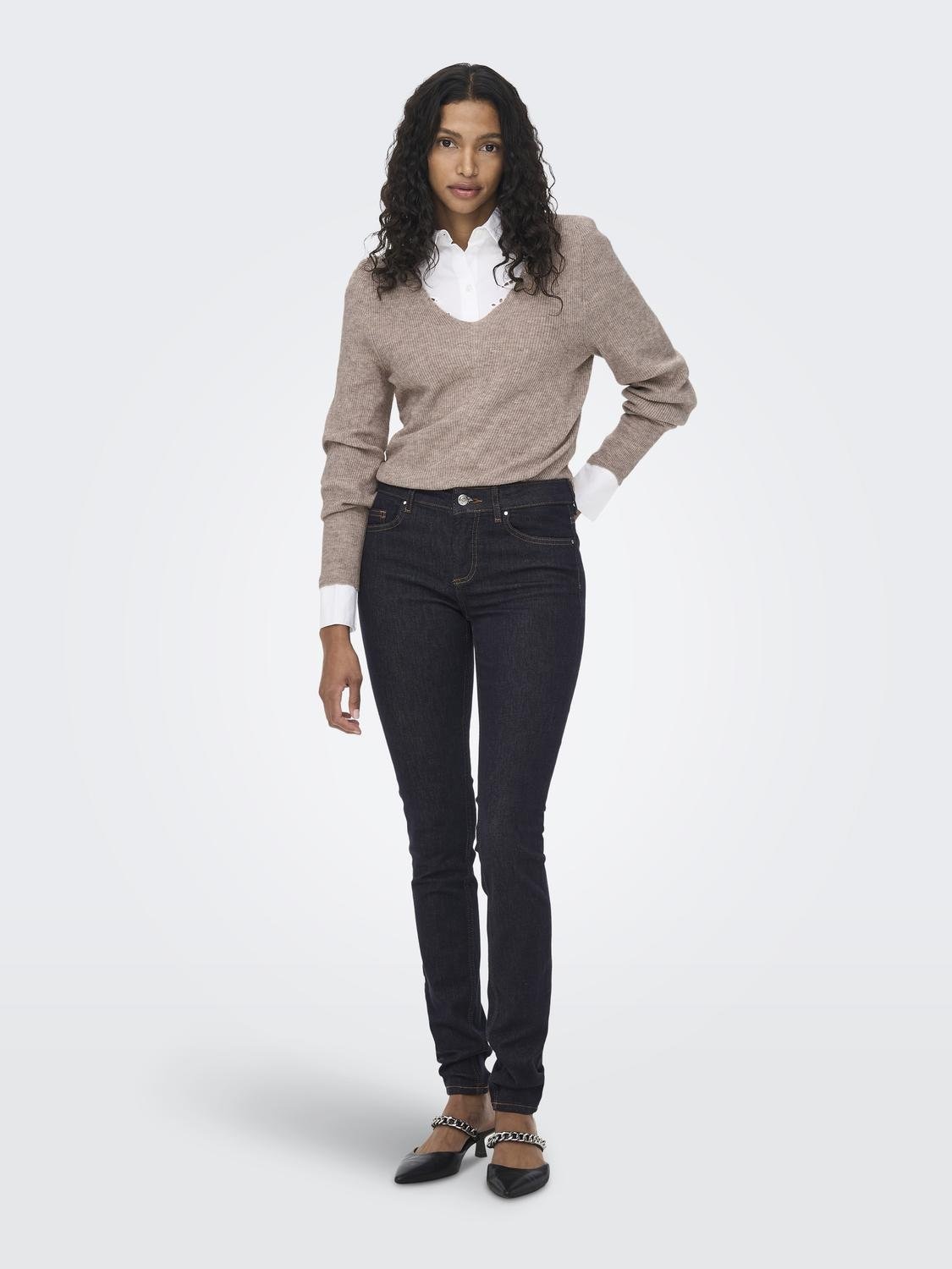 ONLY V-Ausschnitt-Pullover »ONLATIA L/S V-NECK CUFF KNT«