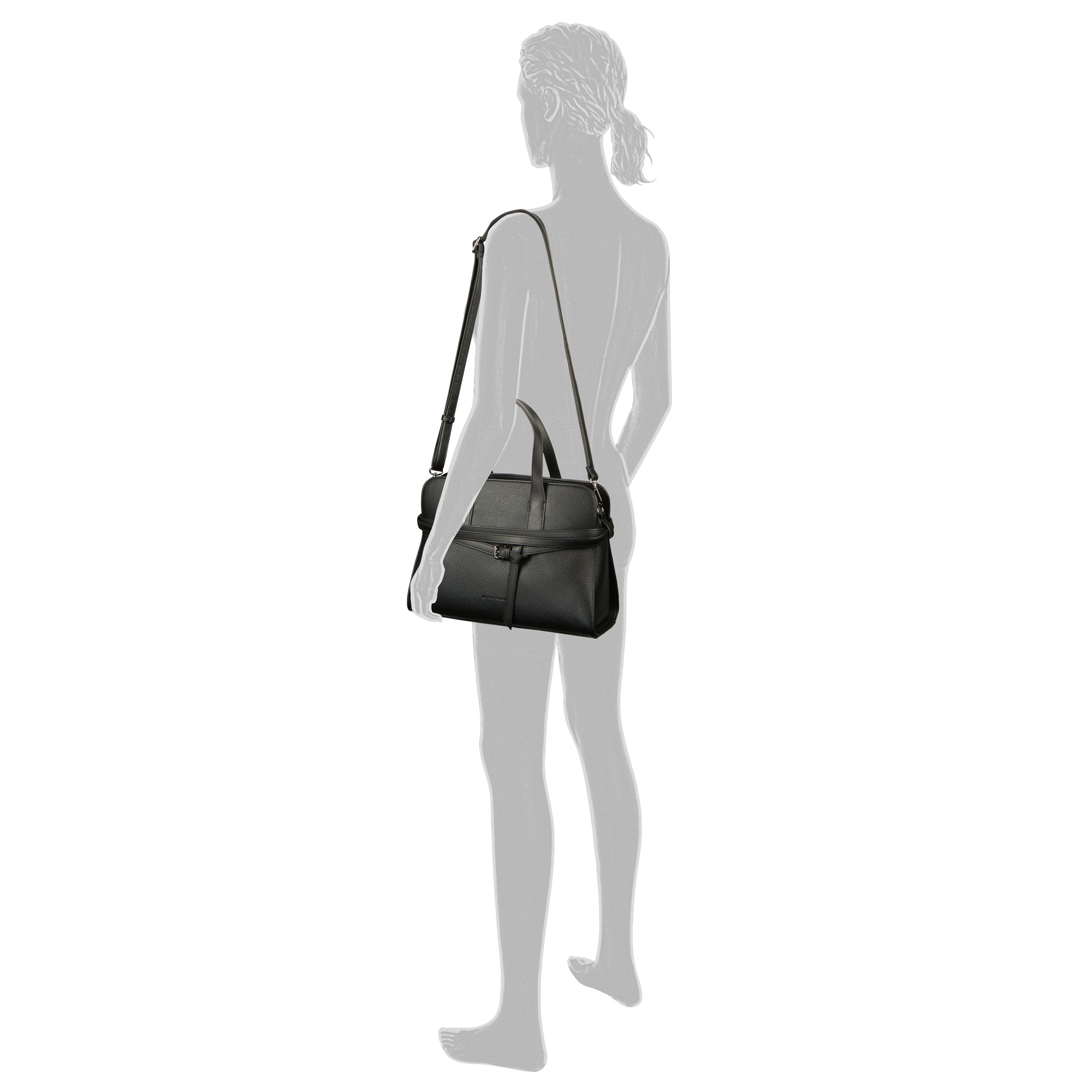 TOM TAILOR Shopper "Freya" verziert mit schmalen, mehrlagigen Riemen und Metallschließe