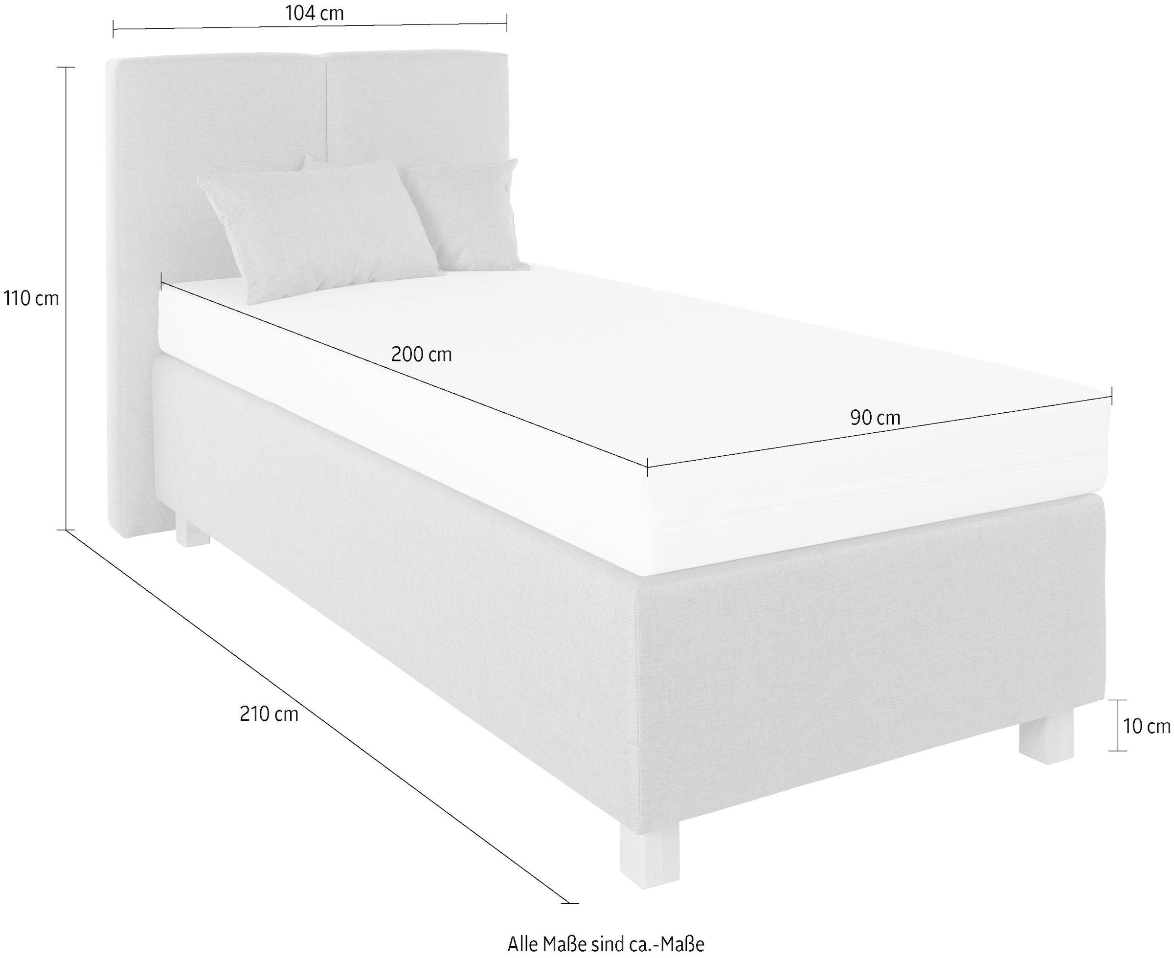 Westfalia Schlafkomfort Lit boxspring mit Zierkissen