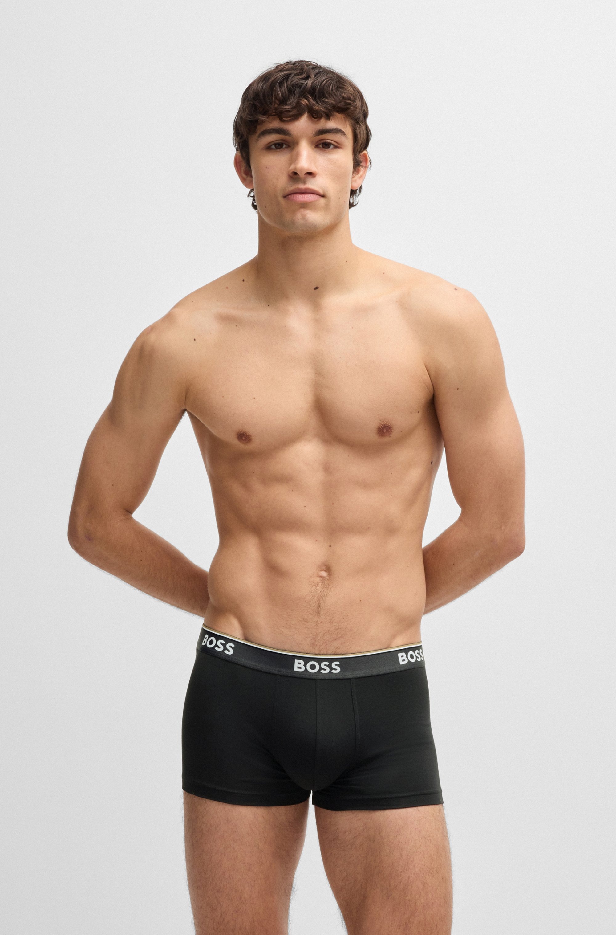 BOSS Trunk »3P Power« Packung, 3 Stk. mit BOSS Schriftzug auf dem Bund