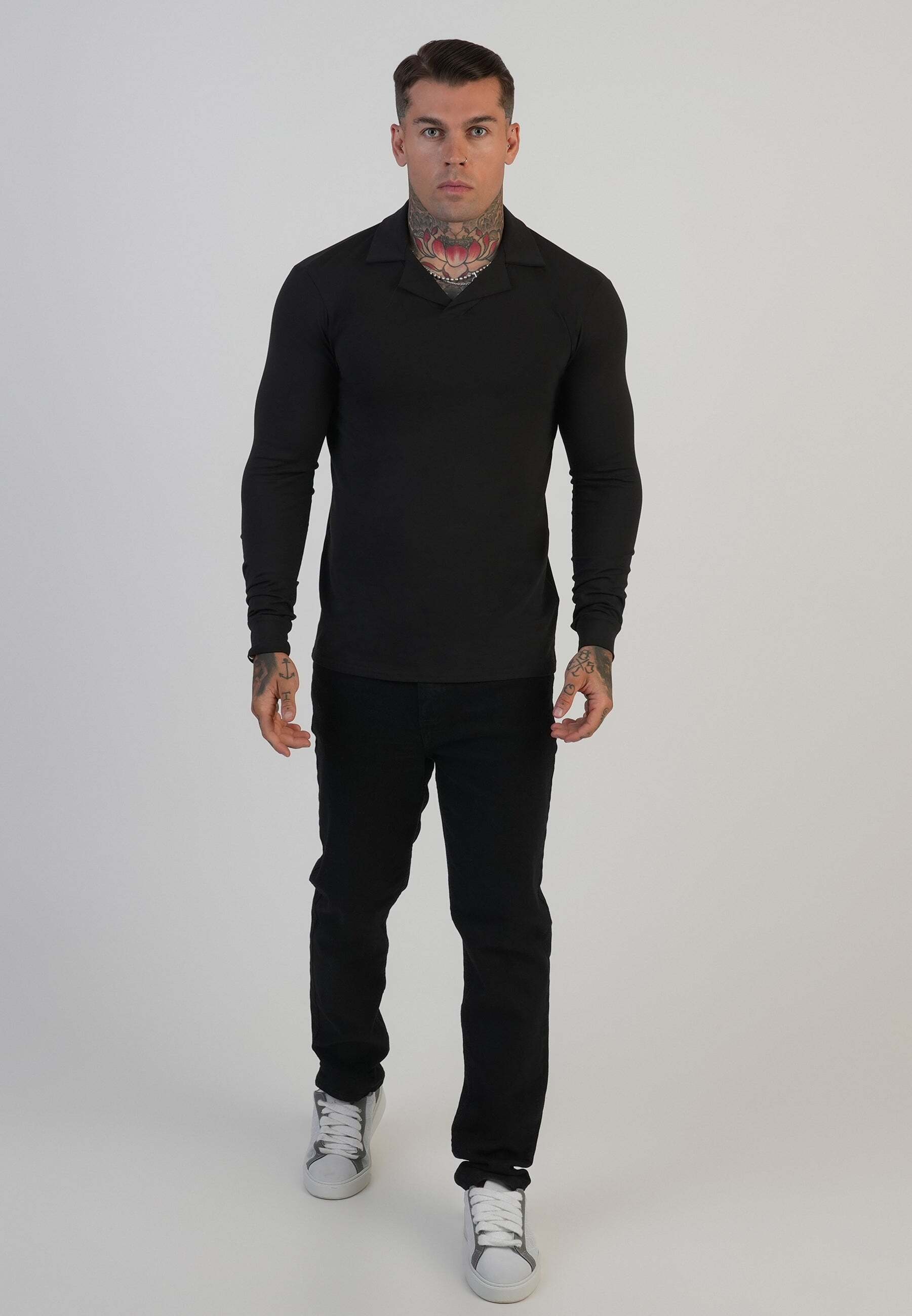 Siksilk Langarm-Poloshirt »Siksilk Langarmpolo Long Sleeve Revere Polo«
