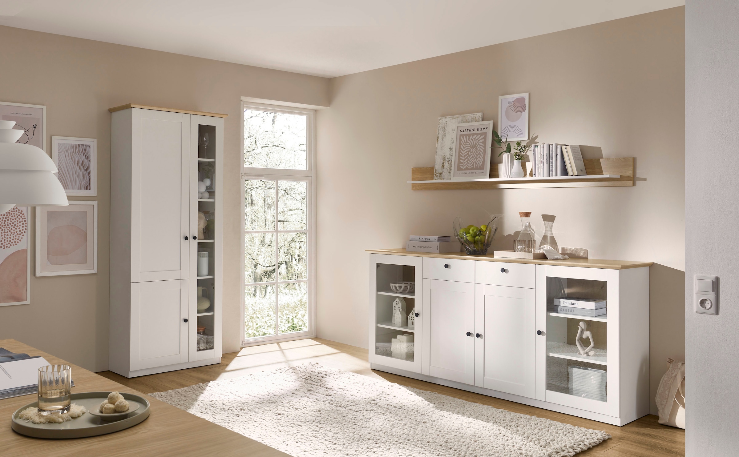 GOODproduct Wohnwand »Brest, Anbauwand im Landhausstil, Komplettset, Wohnzimmer-Set« Set, 3 Stk. tlg.