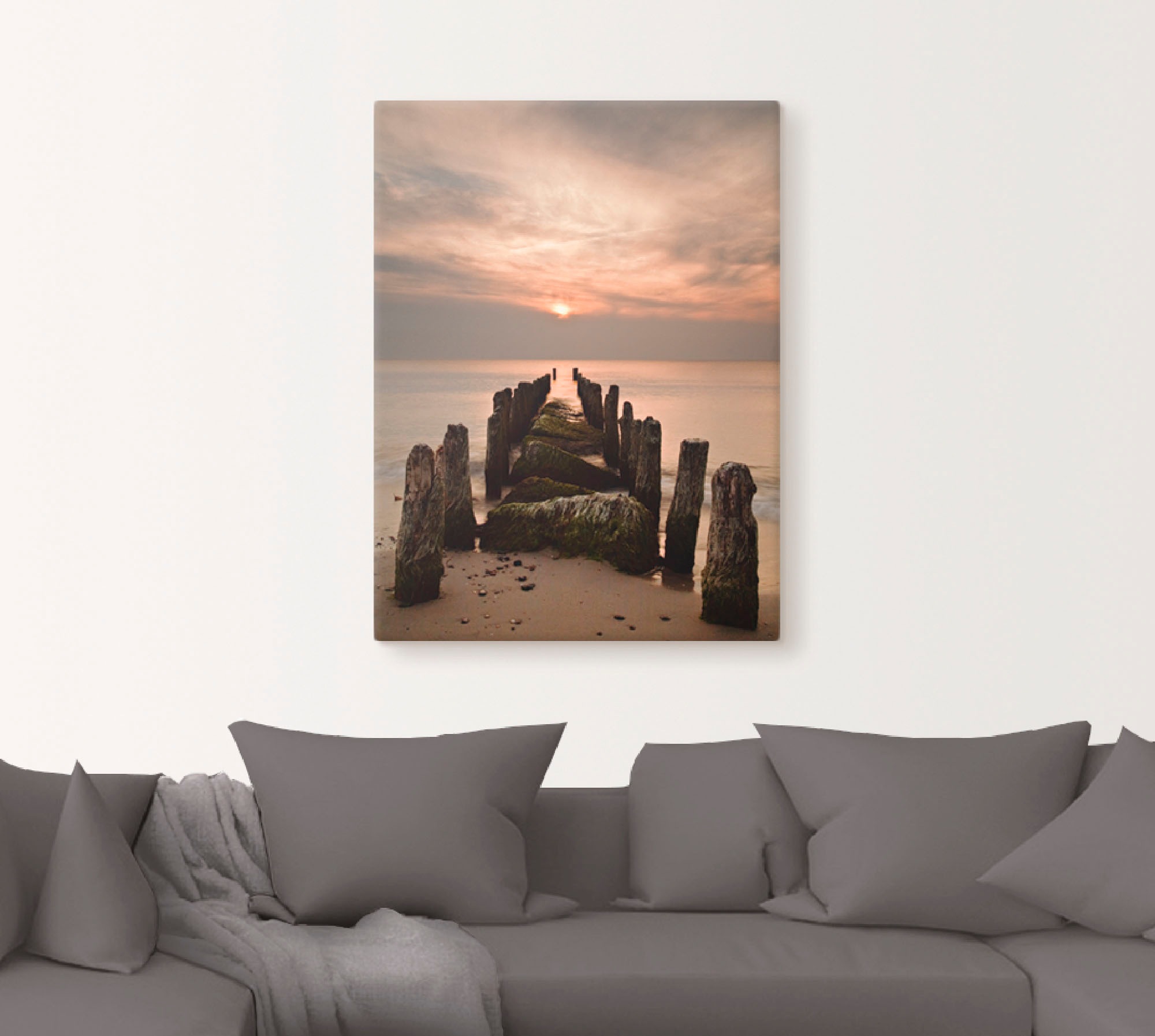 Artland Tableau sur toile »Sonnenuntergang an der Ostsee« 1 cuis tlg. auf Holzrahmen gespannt
