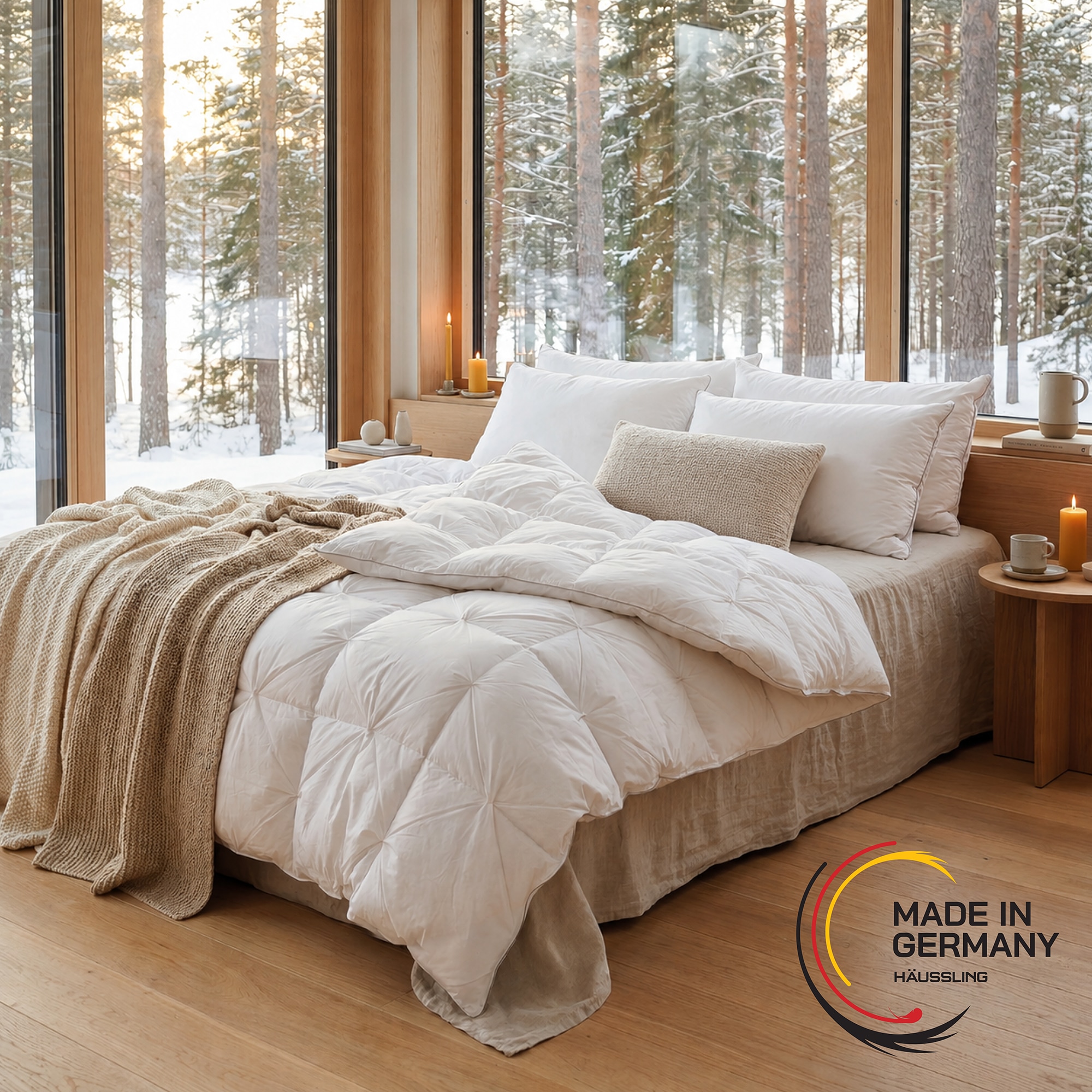 Image of Haeussling Daunenbettdecke "Hygge Home, Bettdecken für Sommer und Winter, Ganzjahresdecke, Decke" normal Füllung weisseneue90Daunenund10FedernKl1 1 Stk. tlg. Bettdecke 135x200 cm, 155x220 cm & weitere Grössen