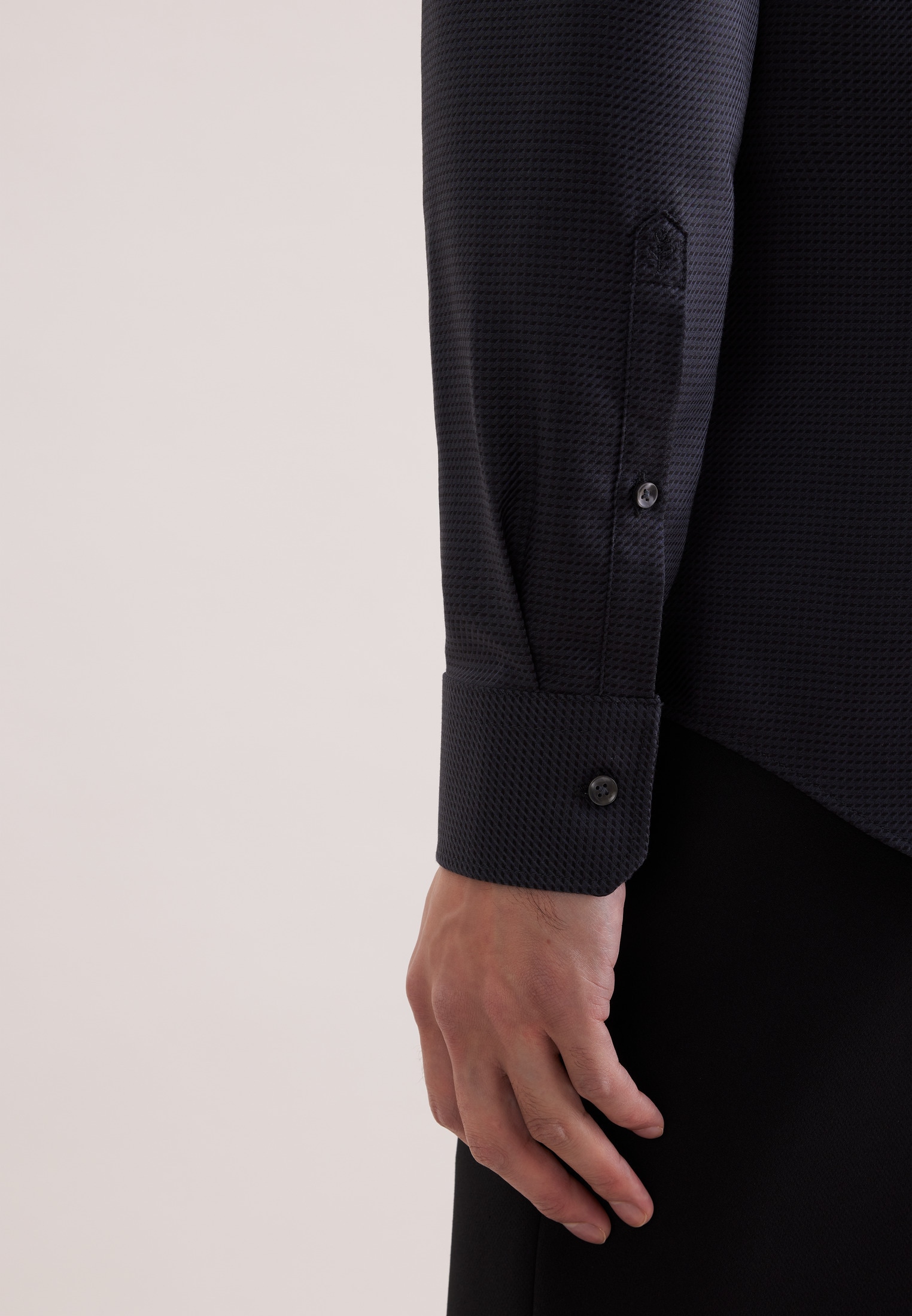 seidensticker Chemise d'affaires »Schwarze Rose« Slim 1/1 Kentkragen Struktur