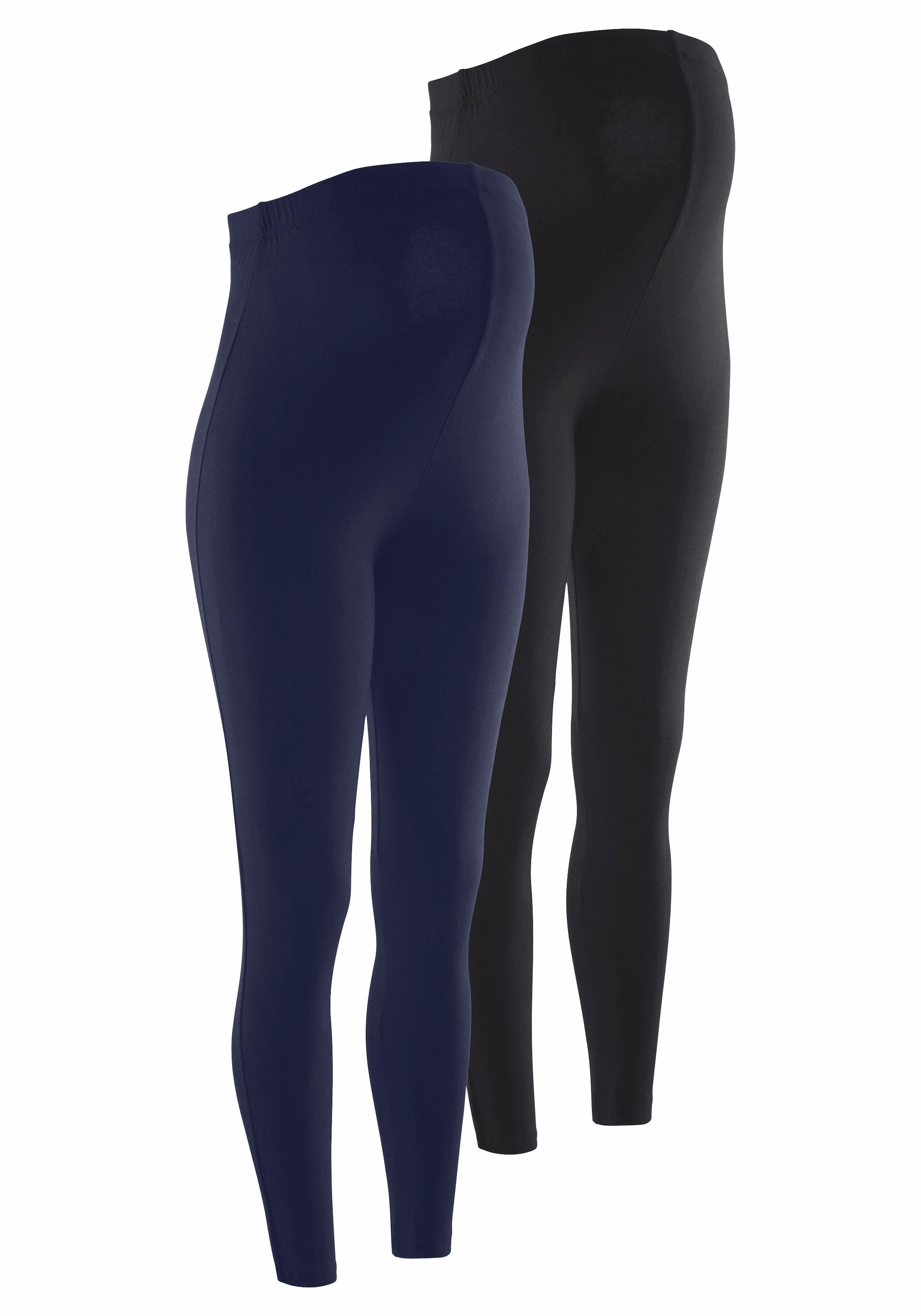 Neun Monate Umstandshose »2 Stück Umstands-Hosen für Schwangerschaft und Stillzeit«, (Packung, 2 tlg.), 2er Pack Leggings für Schwangerschaft & Stillzeit