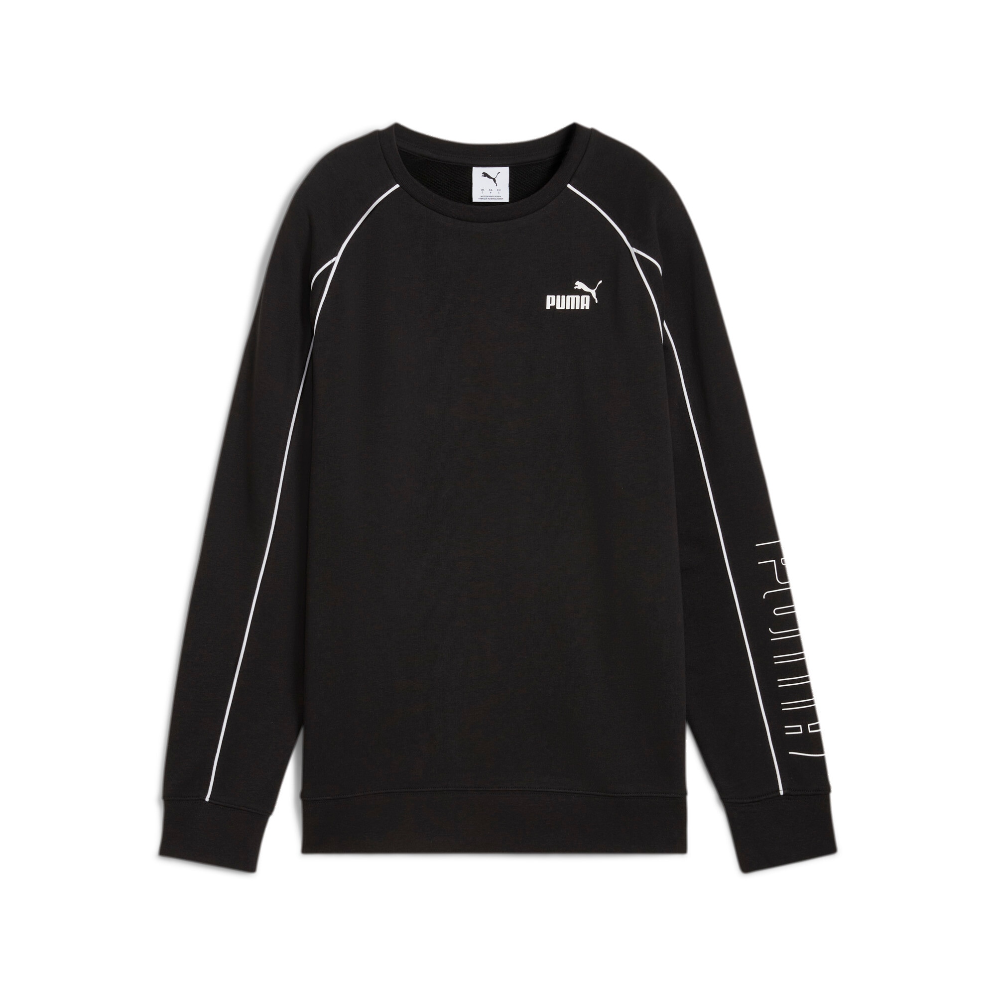 Image of PUMA Langarmshirt "SPORT RELAXED CREW TR" Rundhalsausschnitt, mit Logo-Gummidruck, mit Paspeldetails