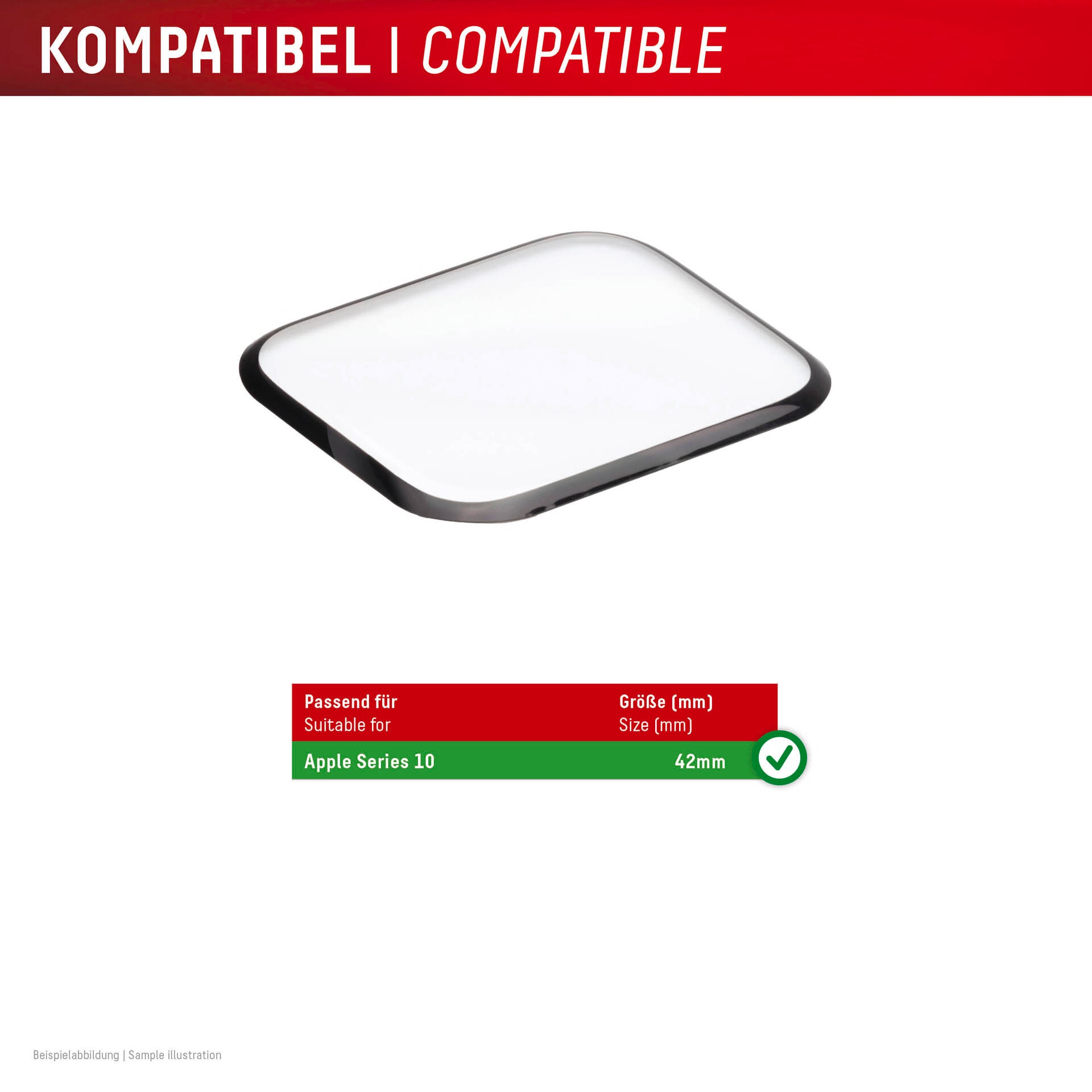 Displex Displayschutzglas »Smartwatch Glass Unbreakable Protector Full Cover«, für Apple Watch Series 10 42 mm, (Packung, 2x Acrylglas Protector), Displayschutzfolie, Schutzfolie, Bildschirmschutz, kratz- & stossfest