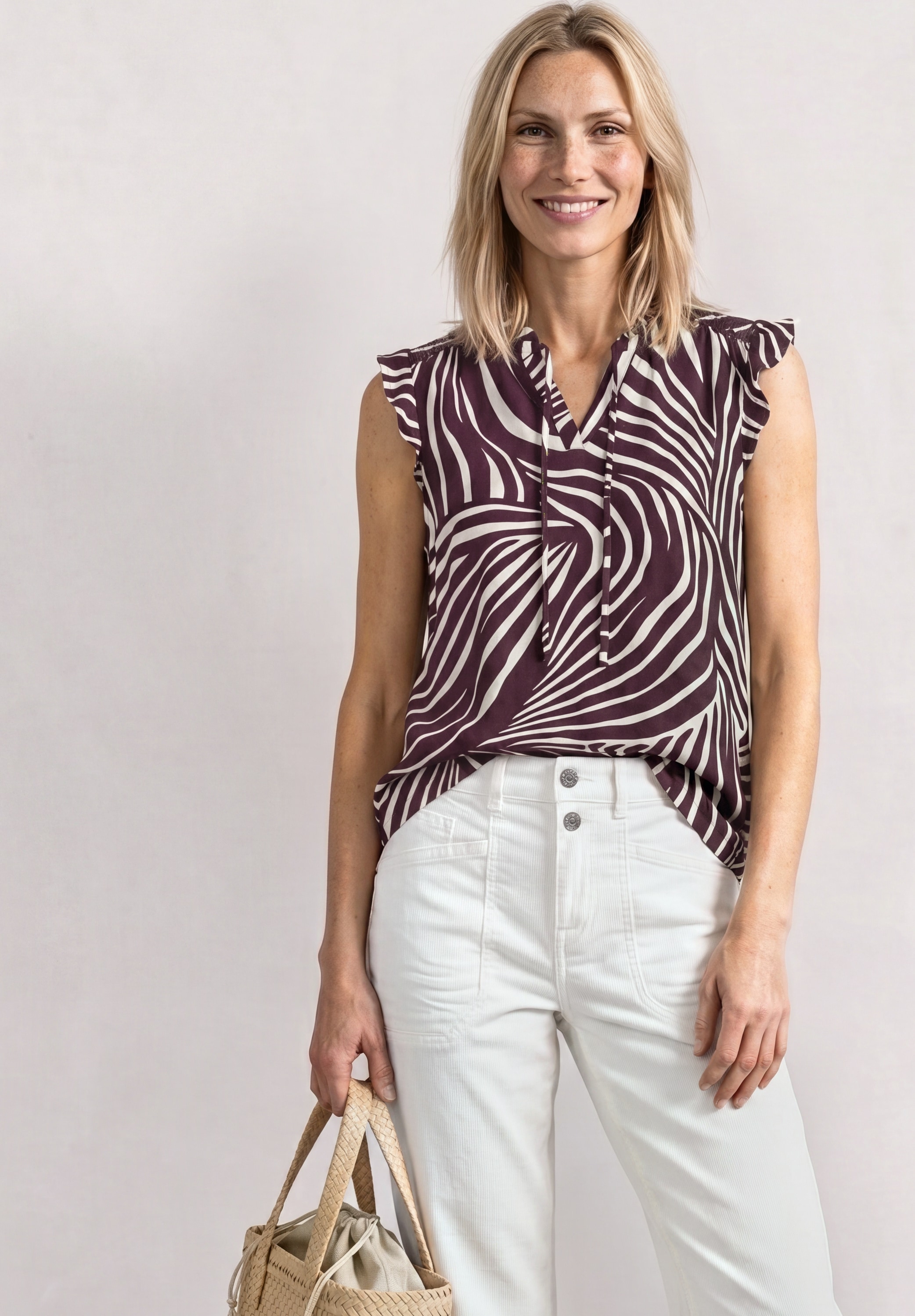 Image of STREET ONE Blusentop Feine Chiffon-Qualität mit Innetop aus Modal, weich fallend