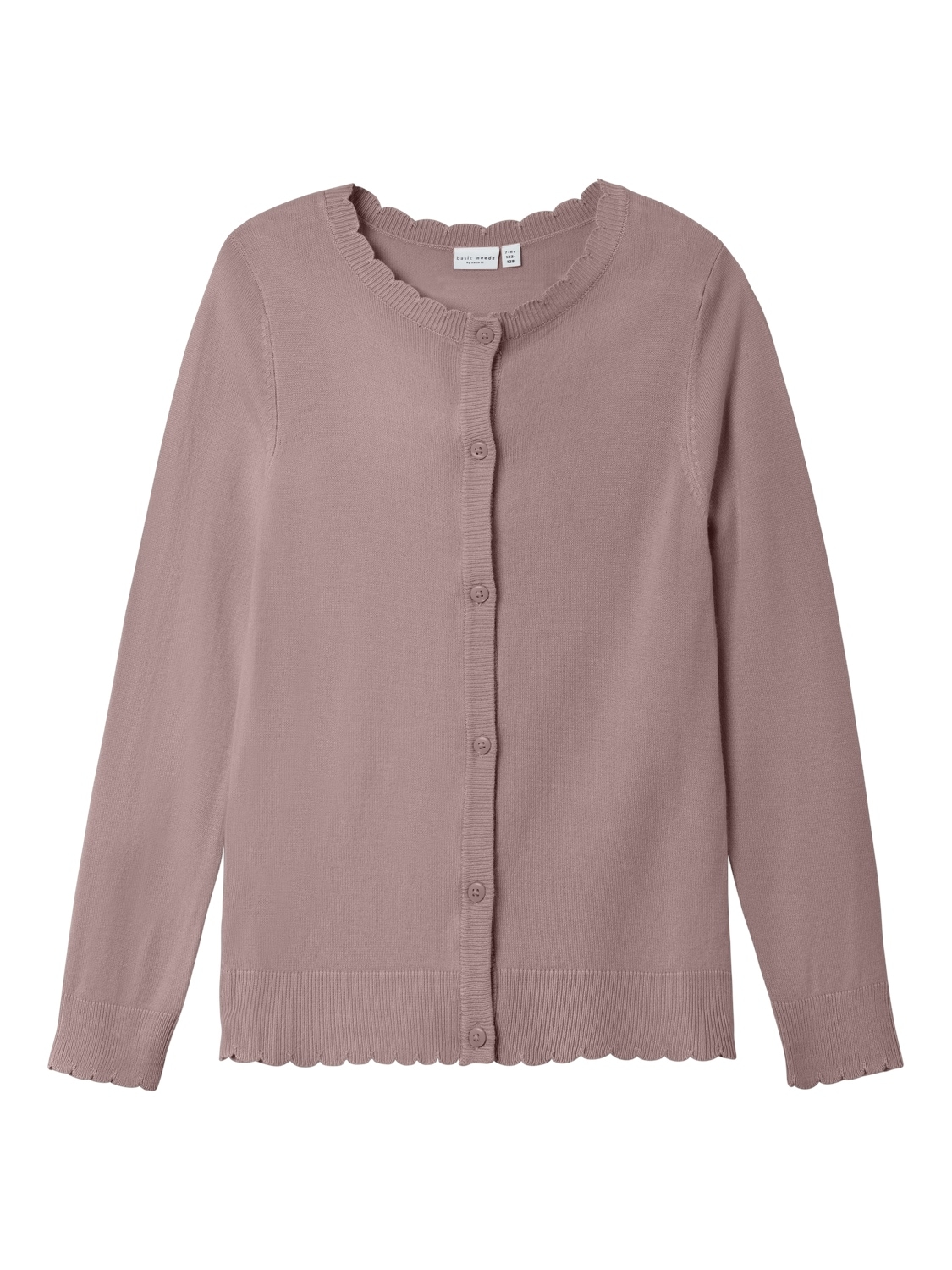 Name It Strickjacke »NKFVAMONE LS KNIT CARD K NOOS«, mit süssen Wellenkanten am Ärmel und am Saum