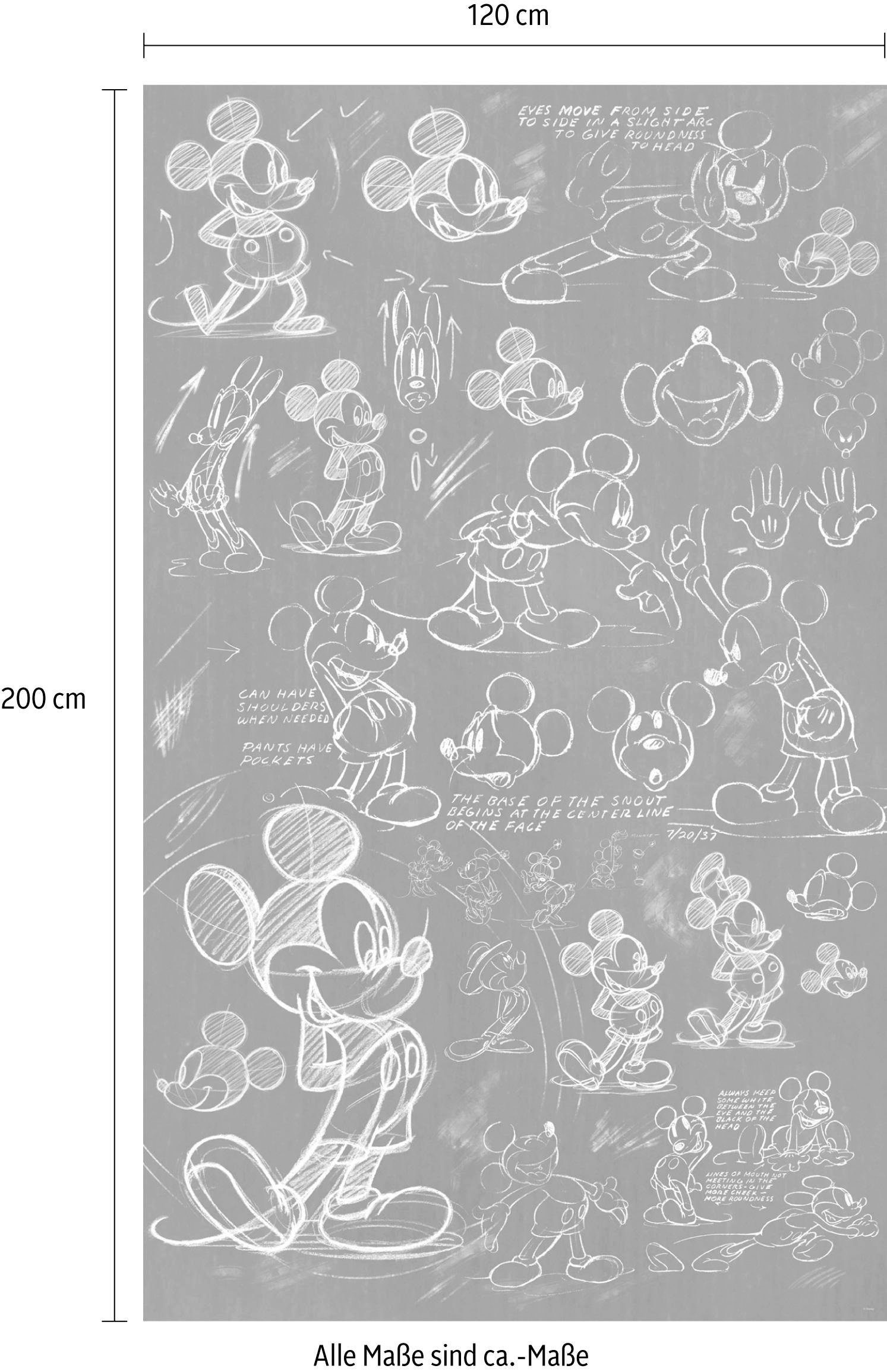 Komar Vliestapete »Mickey Chalkboard«, 120x200 cm (Breite x Höhe), Vliestapete, 100 cm Bahnbreite