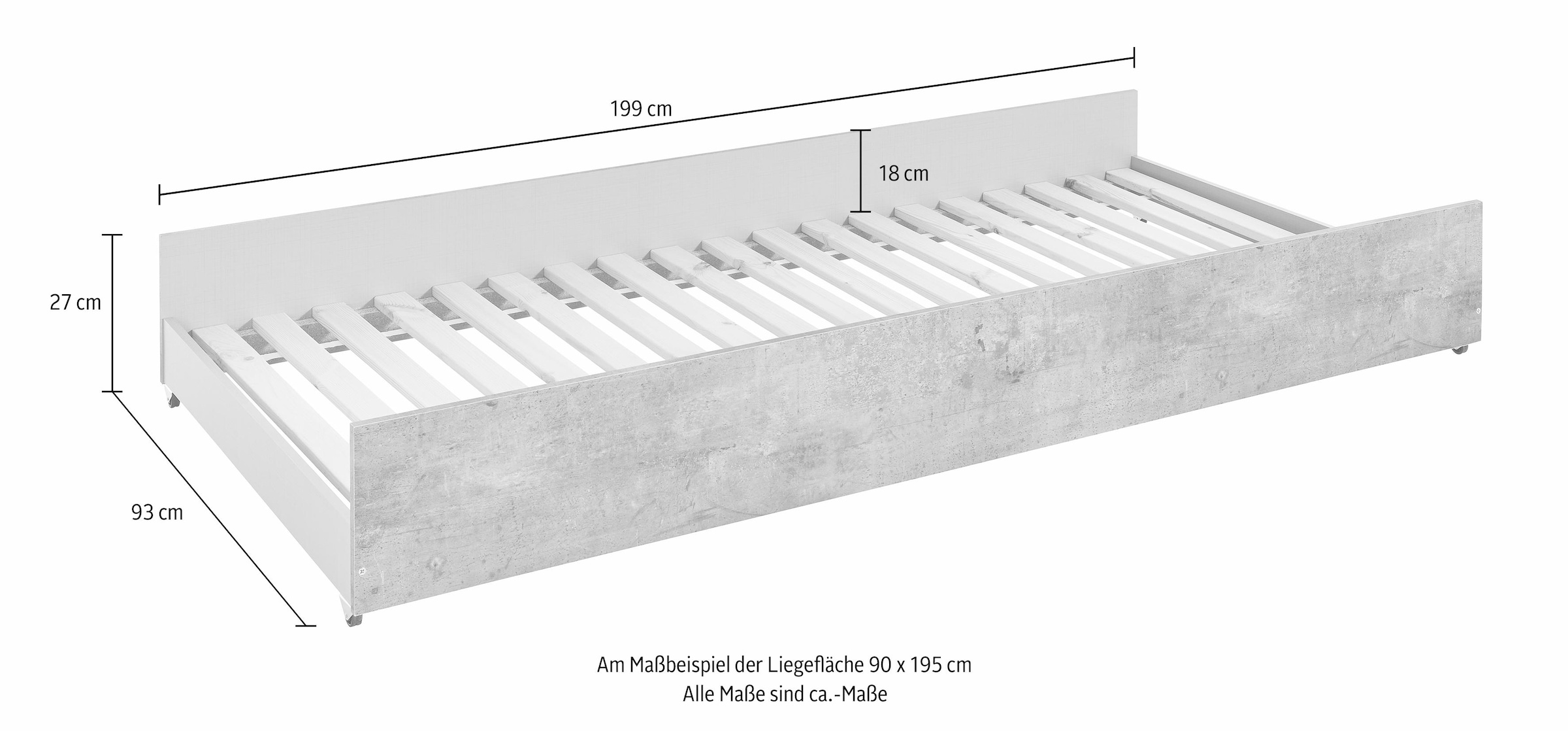 Wimex Schubkasten »Joker« zusätzliche Schlafgelegenheit, Gästebett, inklusive Lattenrost