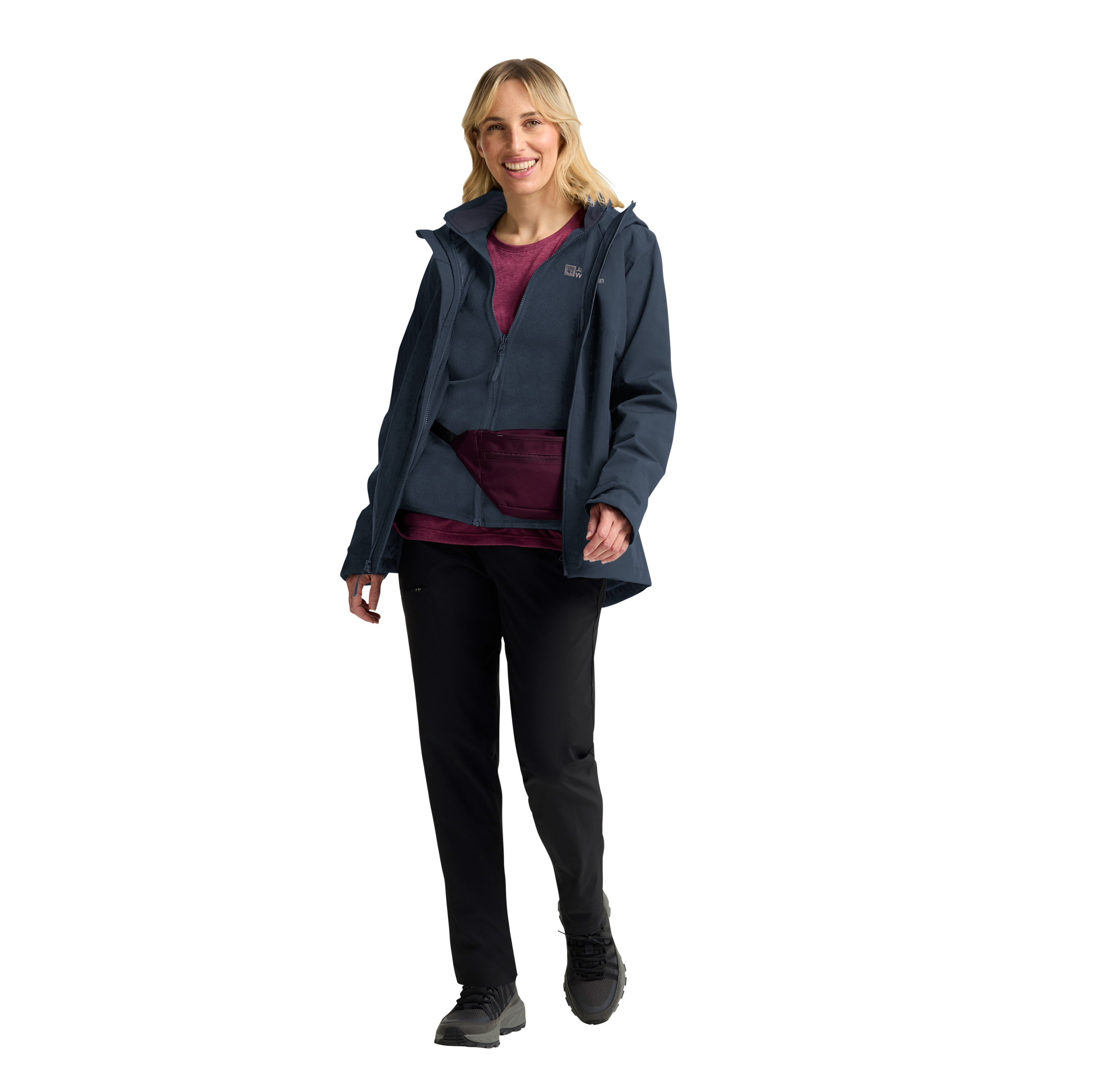 Jack Wolfskin 3-in-1-Funktionsjacke »MOONRISE 3IN1 JKT W«, mit Kapuze, mit wasserabweisenden Reissverschlüssen