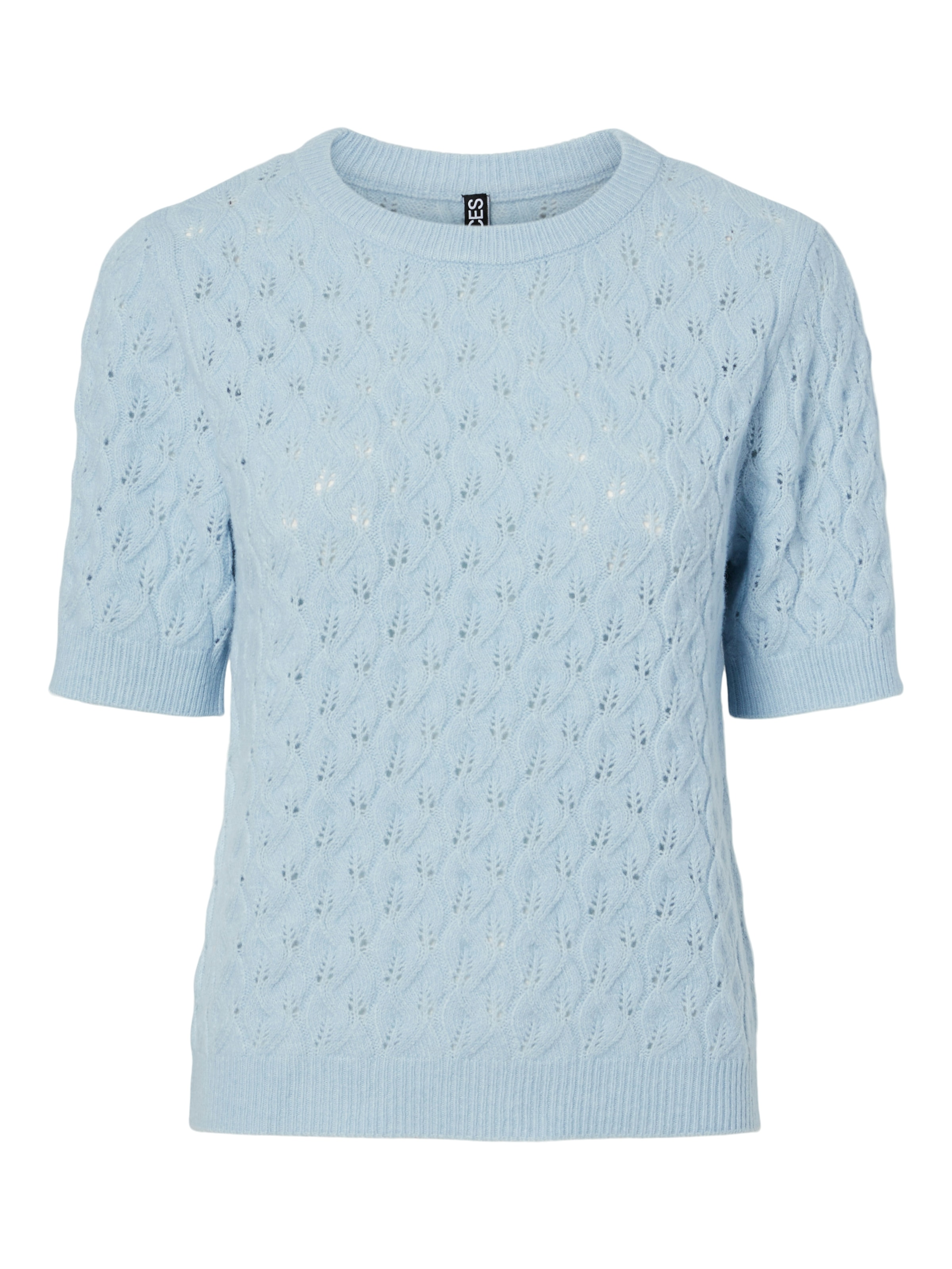 pieces Pull en tricot »PCLELOU SS O-NECK KNIT NOOS BC« avec motif ajouré