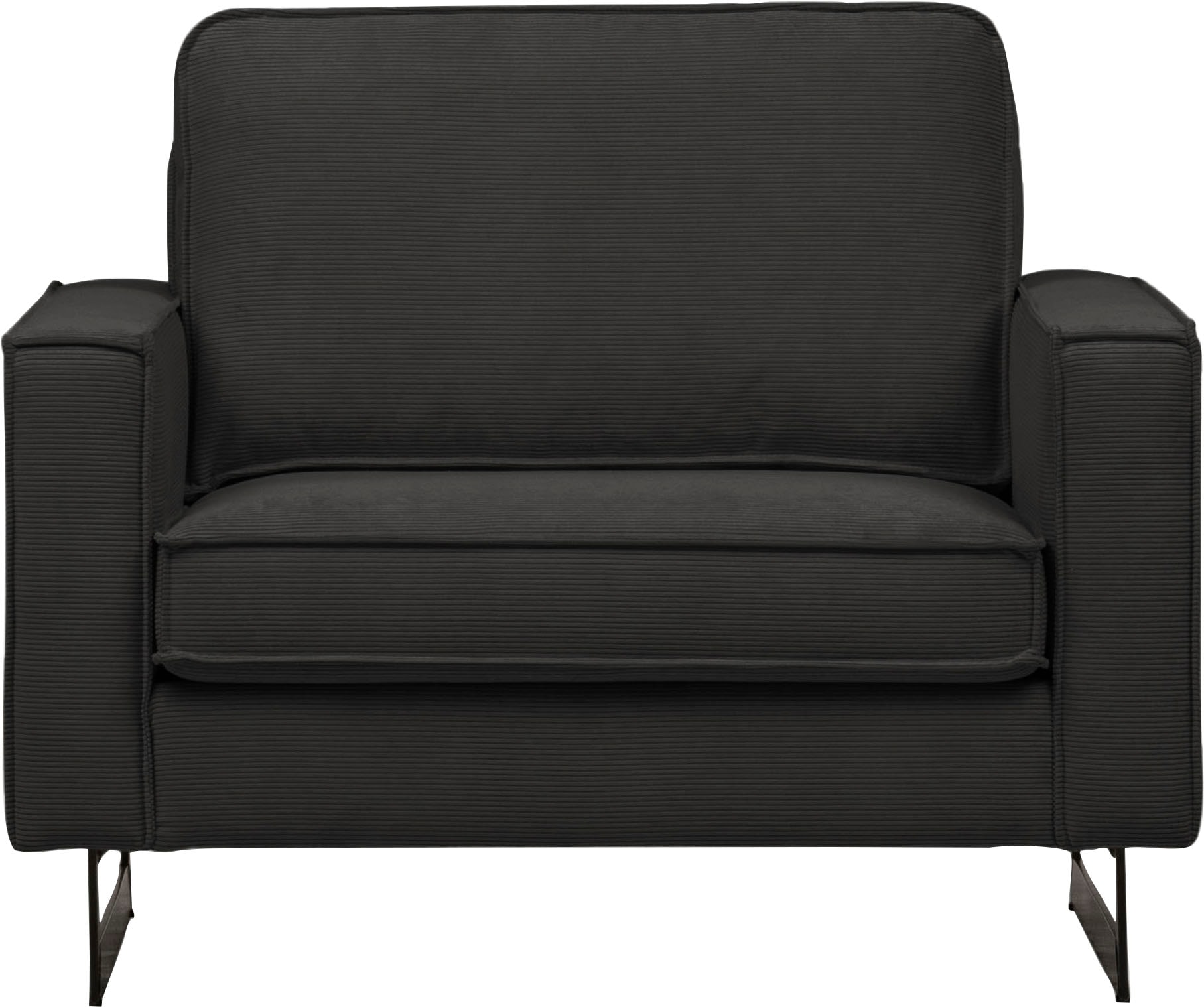 Places of Style Loveseat »Pinto 105 cm, Cord, Chenille, Lederoptik«, mit Keder, Metallfüssen und auch in Cord Bezug erhältlich