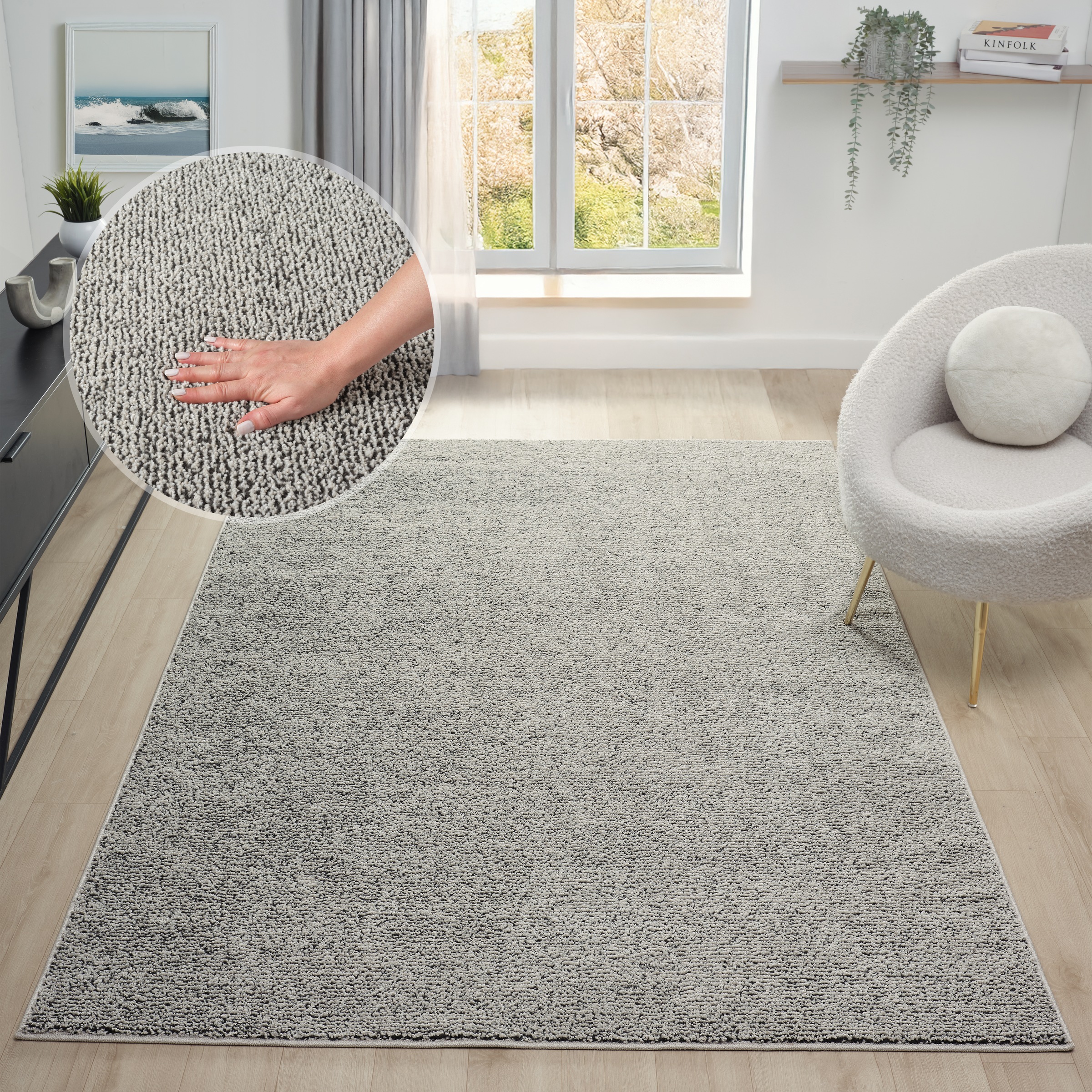 Image of GOODproduct Teppich "Lisam" rechteckig 15 mm Höhe meliert, uni, weich, Wohnzimmer, Schlafzimmer