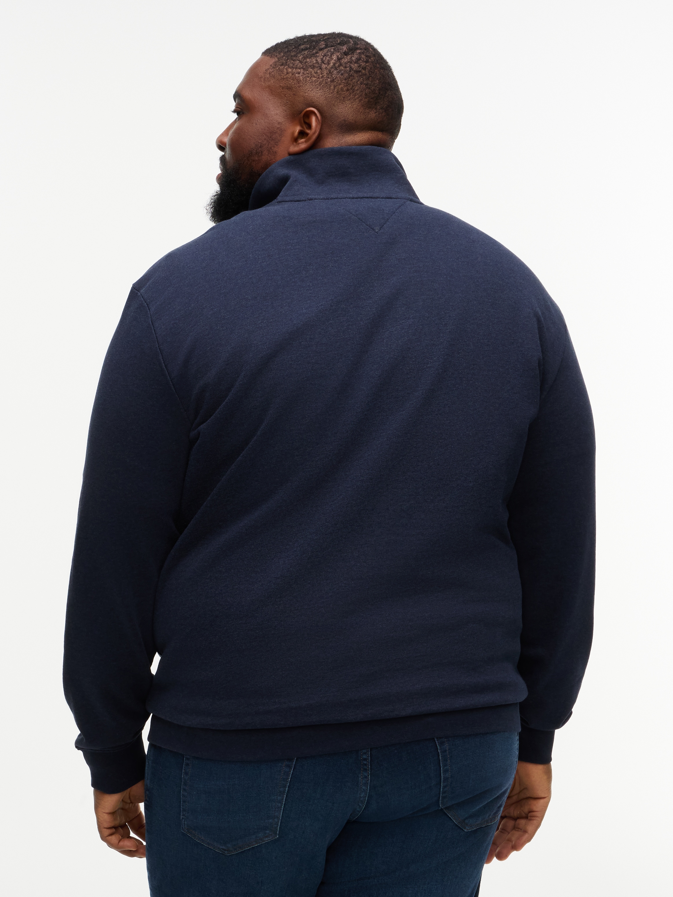 Tommy Hilfiger Big & Tall Sweat-shirt »BT-RWB TERRY TIPED REGULAR 1/4 ZIP-B«, Grosse Grössen, Troyerkragen
