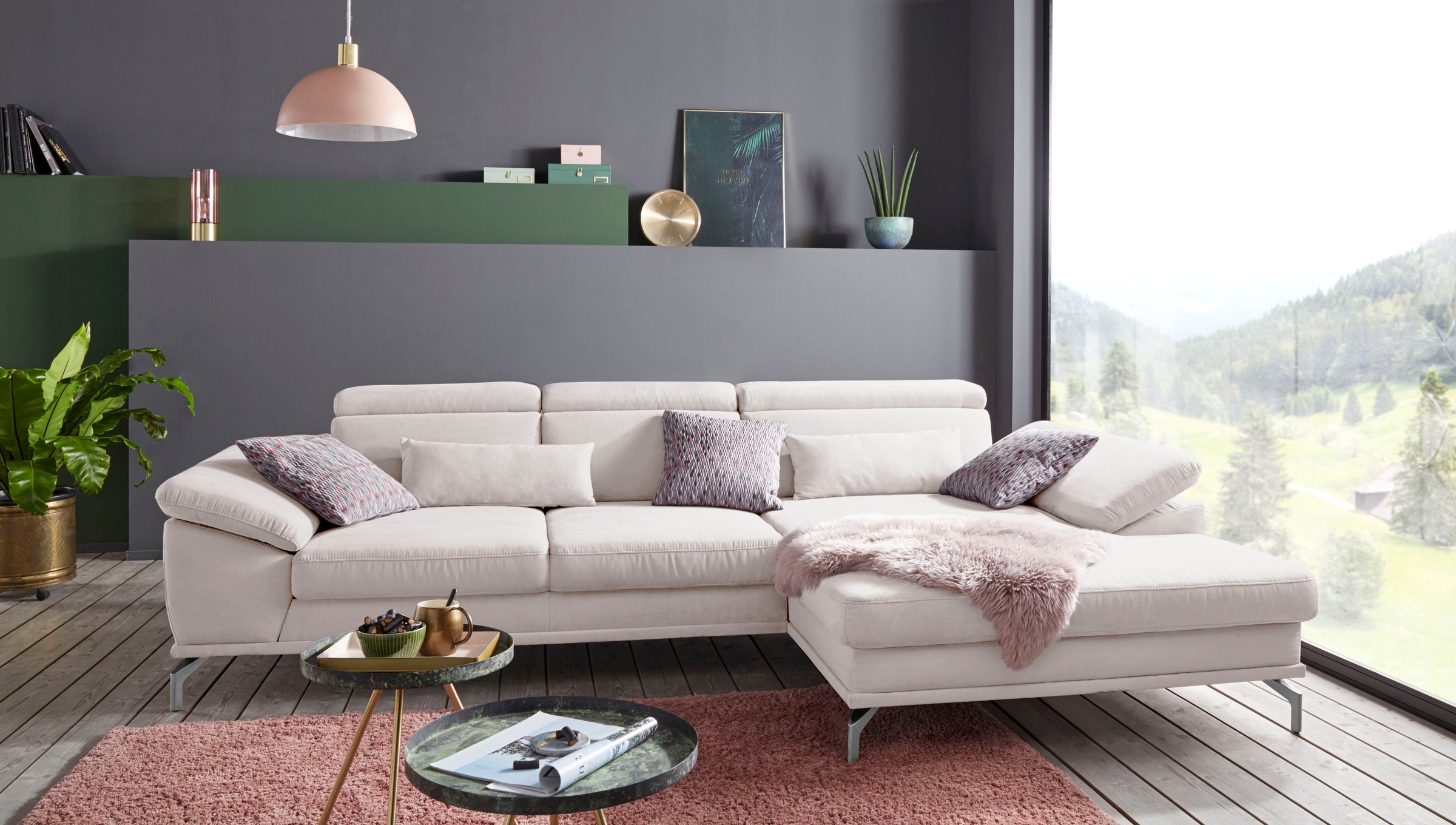 sit&more Ecksofa »Scorpio L-Form«, inklusive Sitztiefenverstellung, wahlweise mit Kopfverstellung