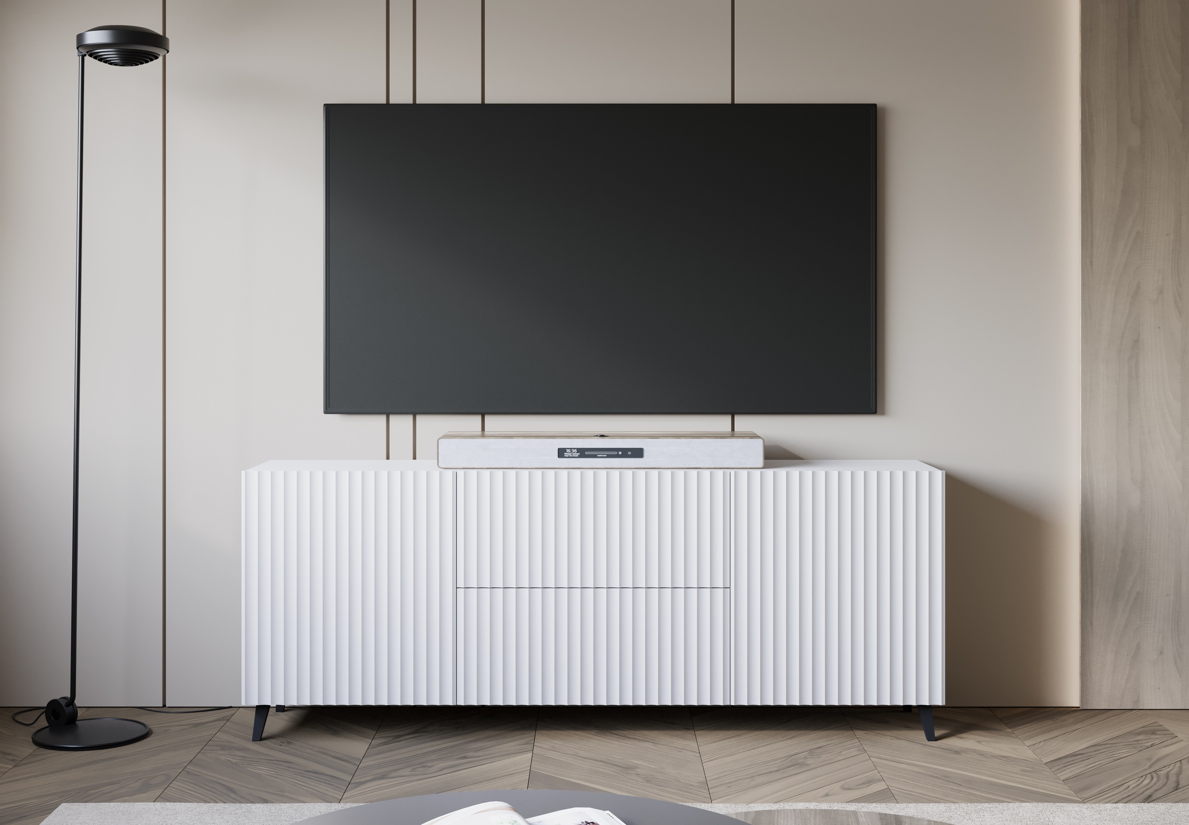 Image of Home affaire Lowboard "Phuket, Front MDF" 2 Schubladen, 4 Türen, 6 geschlossenen Fächern, Breite 180cm