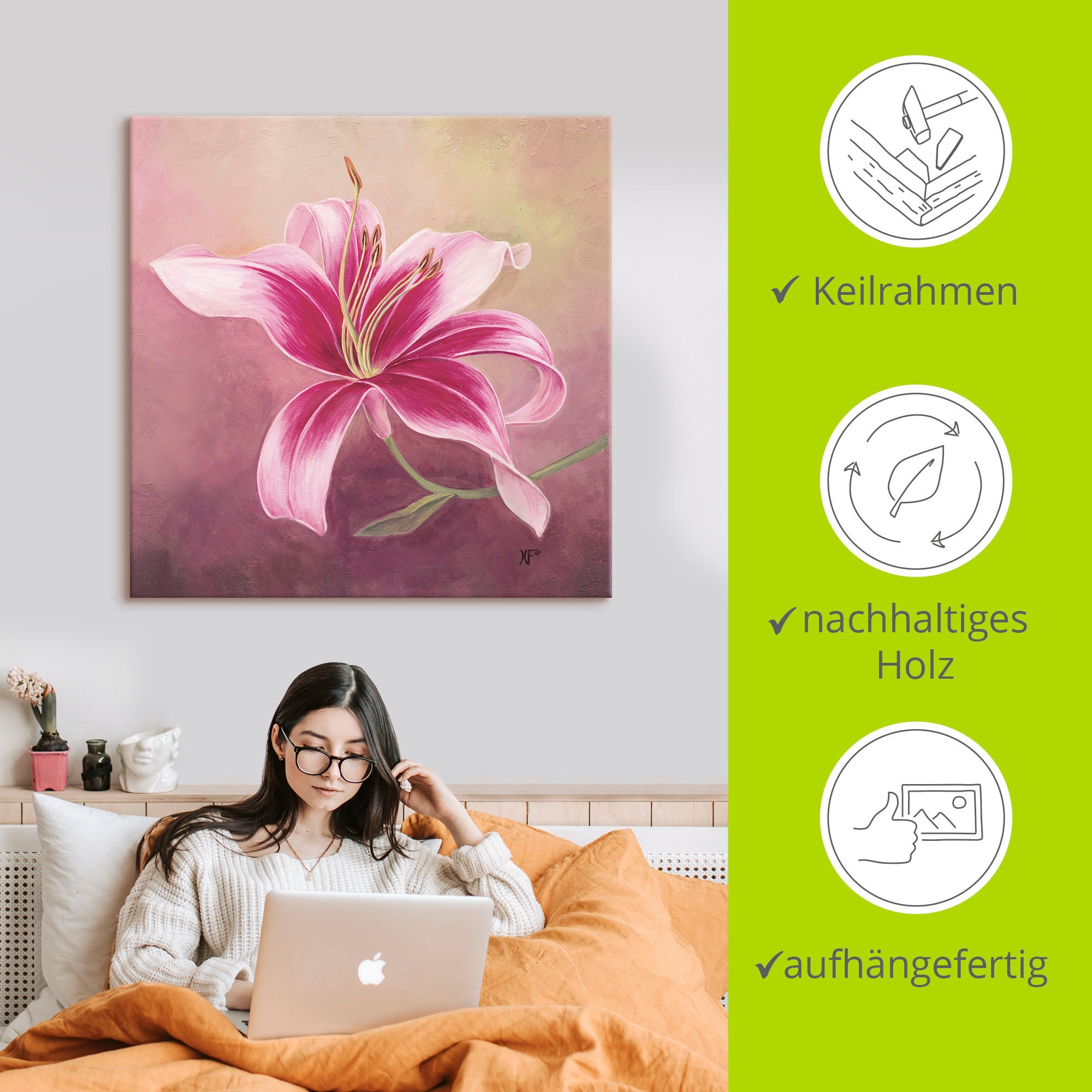 Artland Wandbild »Frühe Lilie«, Blumen, (1 St.), als Leinwandbild, Poster in verschied. Grössen