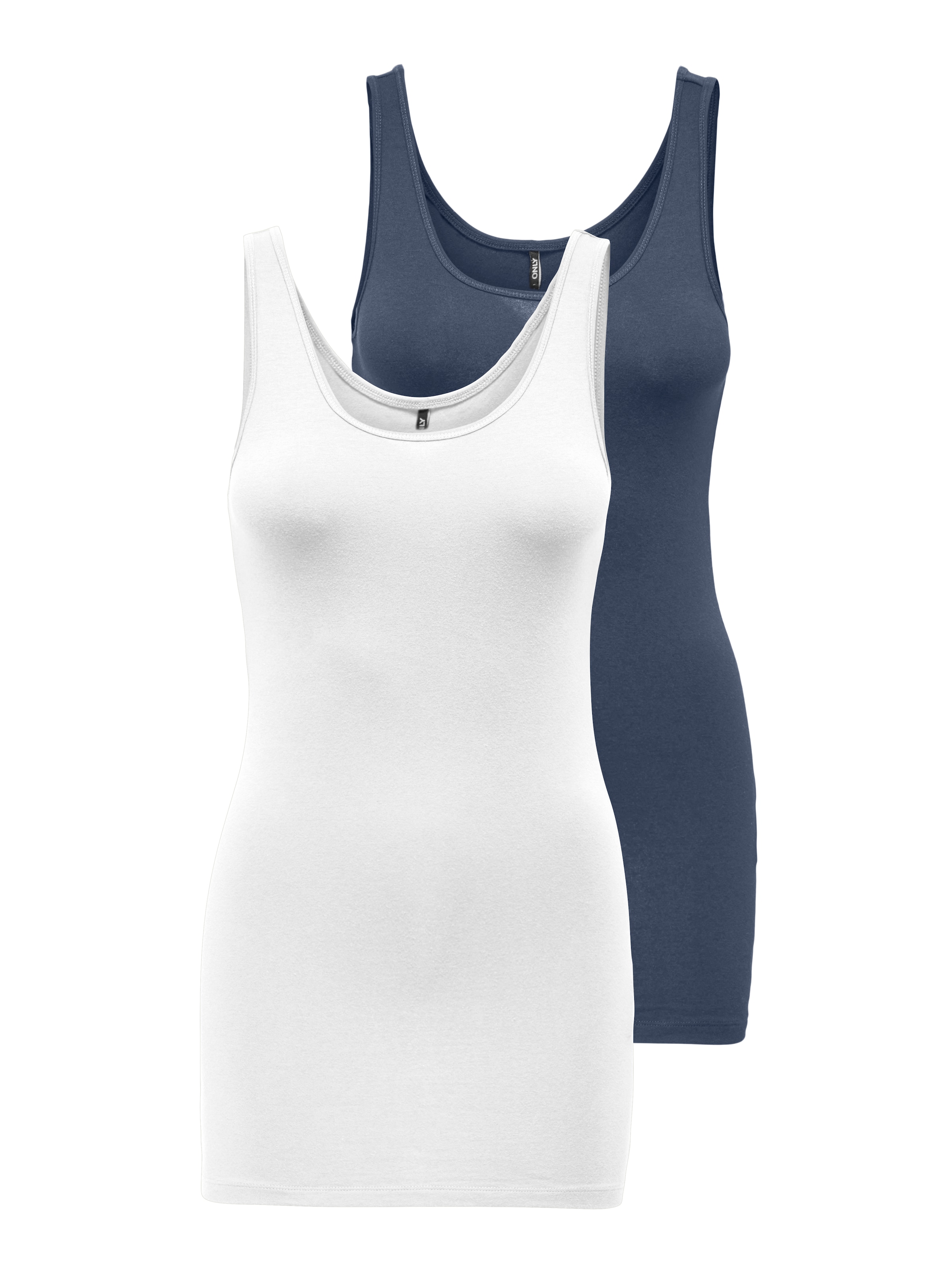 ONLY Tanktop »ONLLIVE – Slim-Fit Tanktops mit Stretch für optimalen Sitz«, (Packung, 2 tlg., 2er-Pack), slim fit, casual, Jersey, Baumwollmischung, Rundhals
