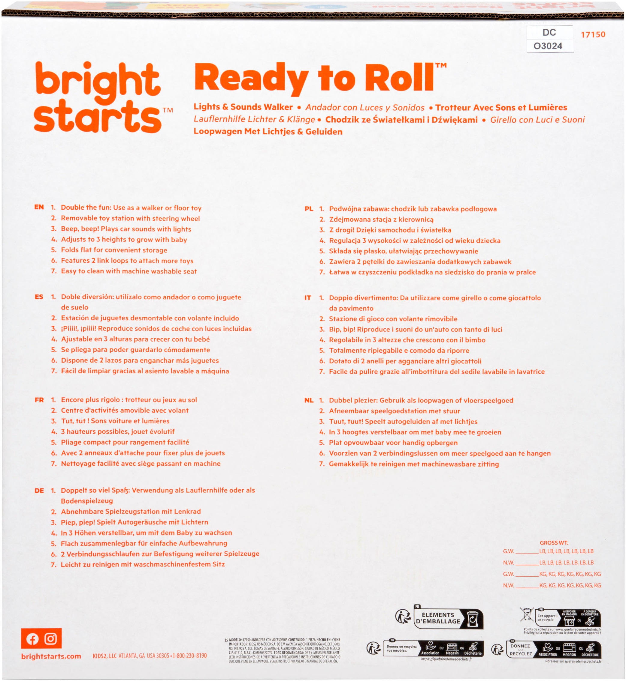 Bright Starts Trotteur »Ready to Roll  Lights & Sounds Walker« mit Licht- und Soundeffekt