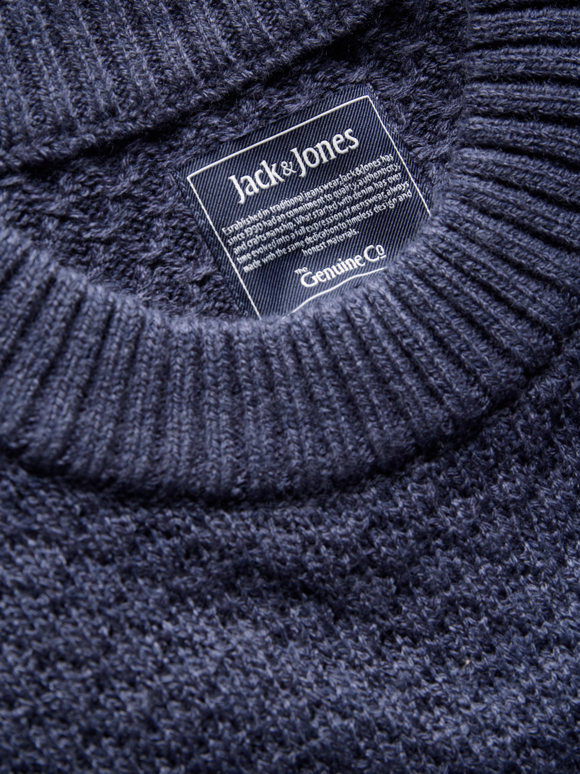 Jack & Jones Pull à col rond »JJBLAKE KNIT CREW NECK SN« Materialmix, relaxed fit