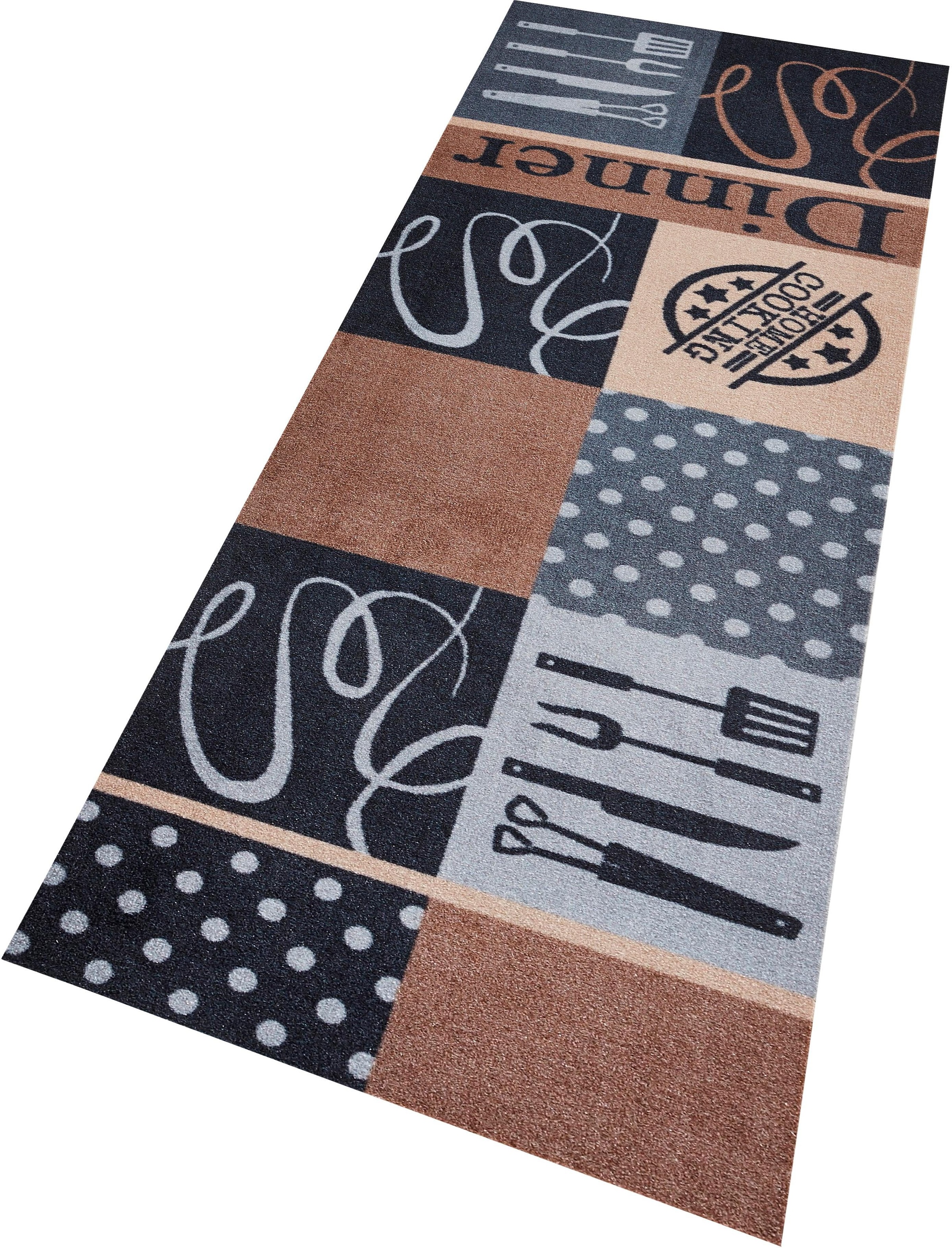 Image of Zala Living Küchenläufer »Dinner«, rechteckig, 5 mm Höhe, Kurzflor, rutschhemmend, Teppich-Läufer, Waschbar, Strapazierfähig, Pflegeleicht, Küche, aus Europa, getuftete Material bei Ackermann Versand Schweiz