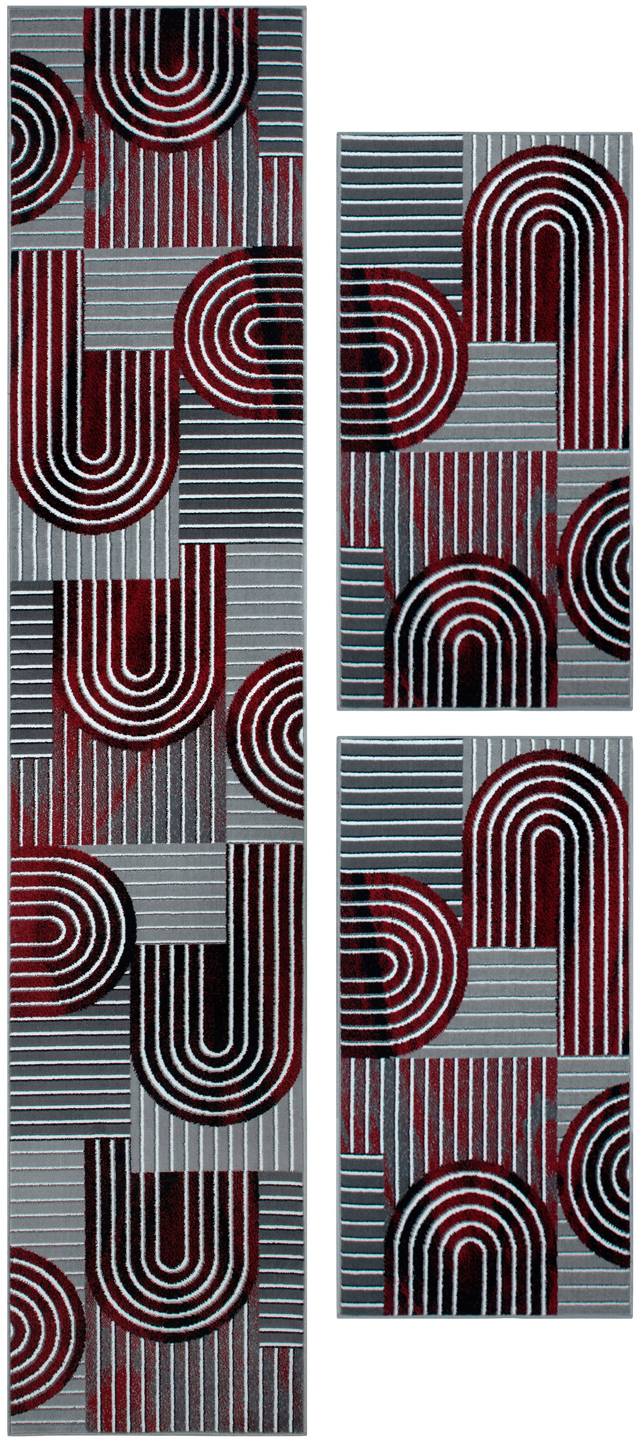 GOODproduct Bordure de lit »Lyssandra« Höhe 8 mm 3 pièces tlg. 3D-Effekt, softer Kurzflor, pflegeleicht, leichter Glanz, Scandi-Look