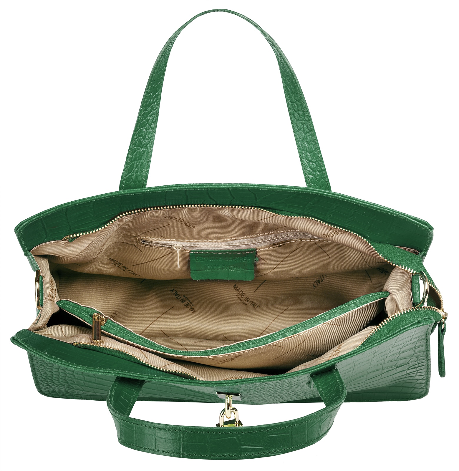 Cluty Henkeltasche, echt Leder, Made in Italy