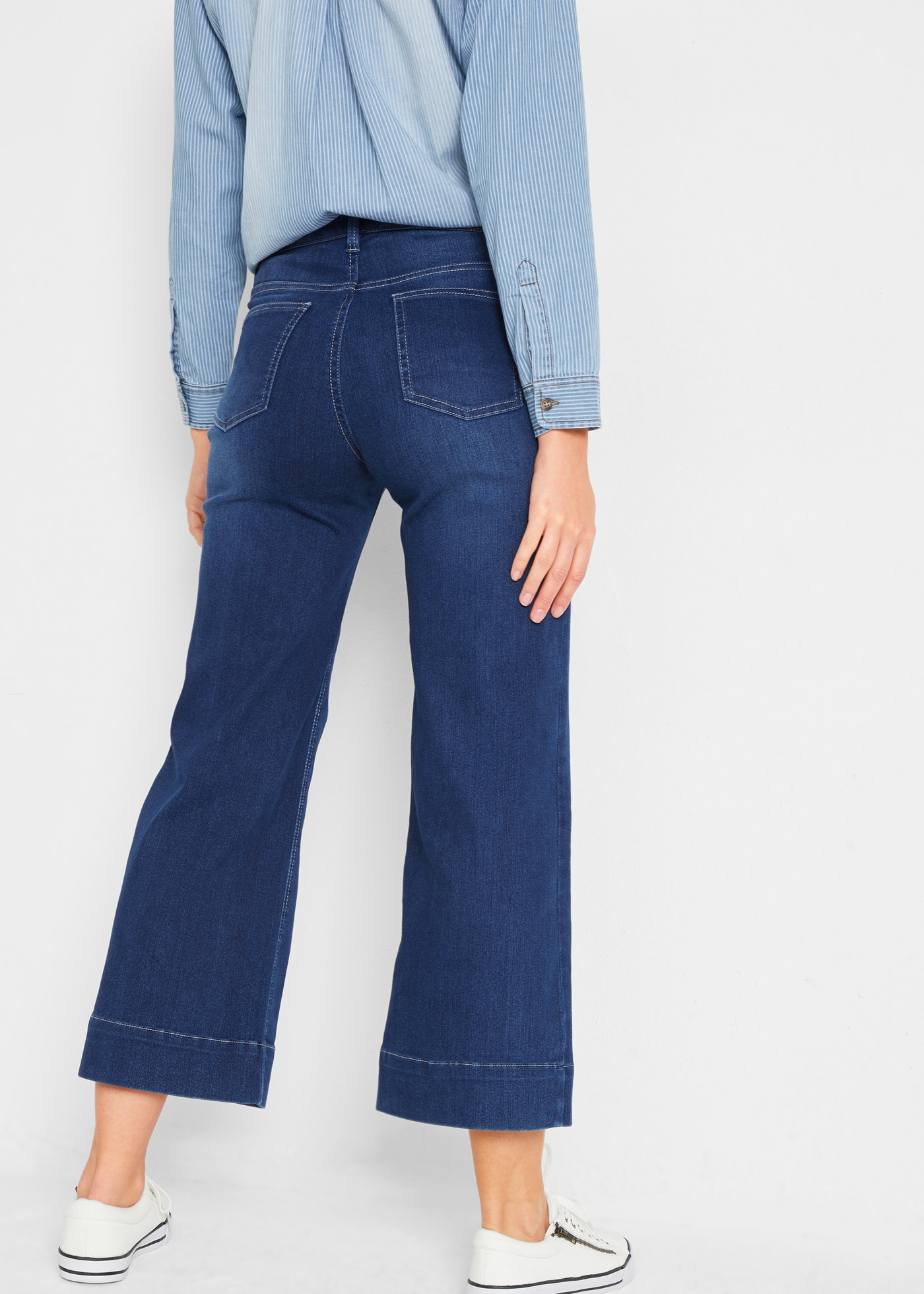 bonprix Weite Jeans 1 tlg. Loose Fit Passform, 7/8 Länge, mit Elasthan-Anteil
