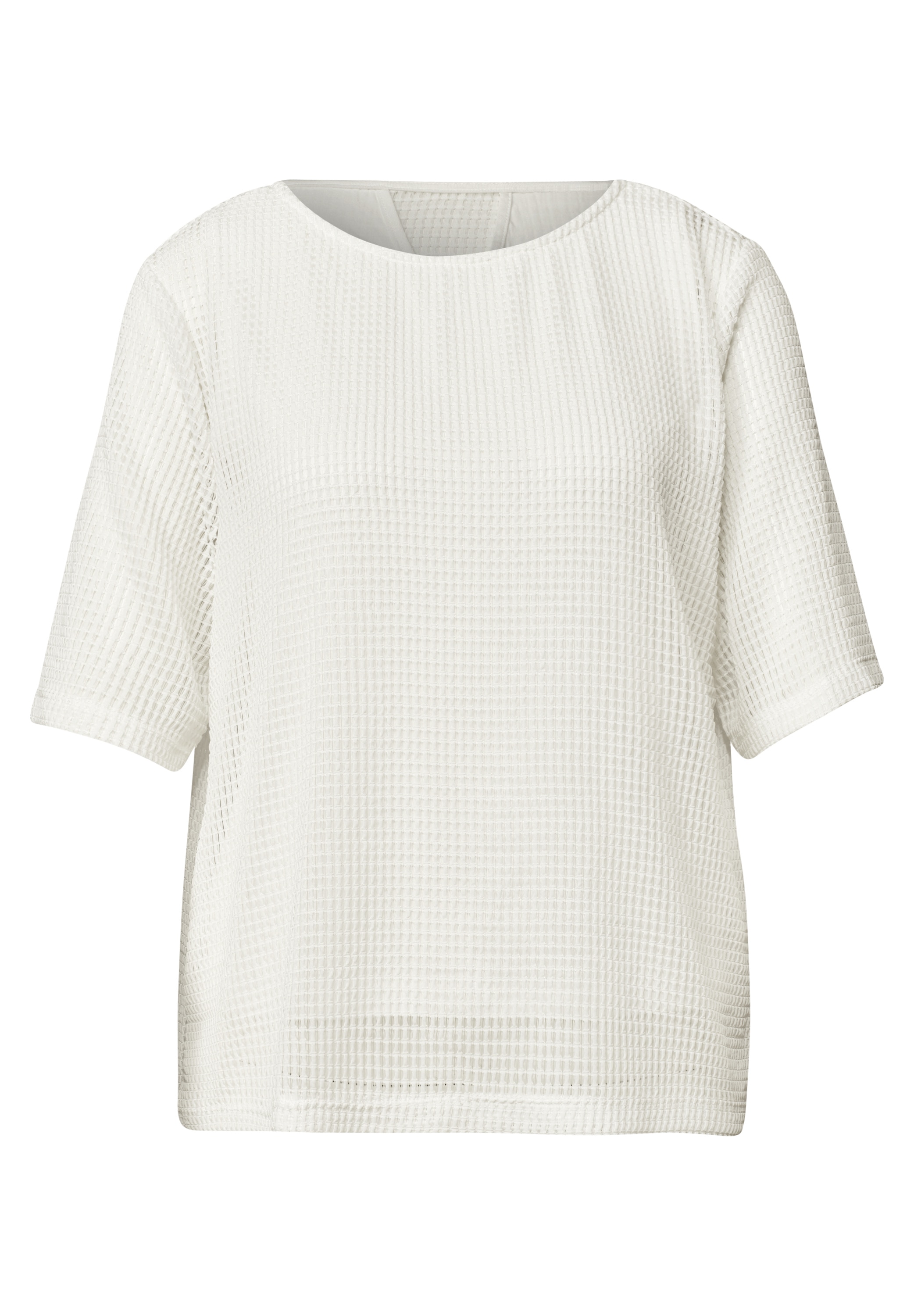 STREET ONE T-shirt 2 en 1 Sommershirt aus Mesh mit U-Boot-Ausschnitt
