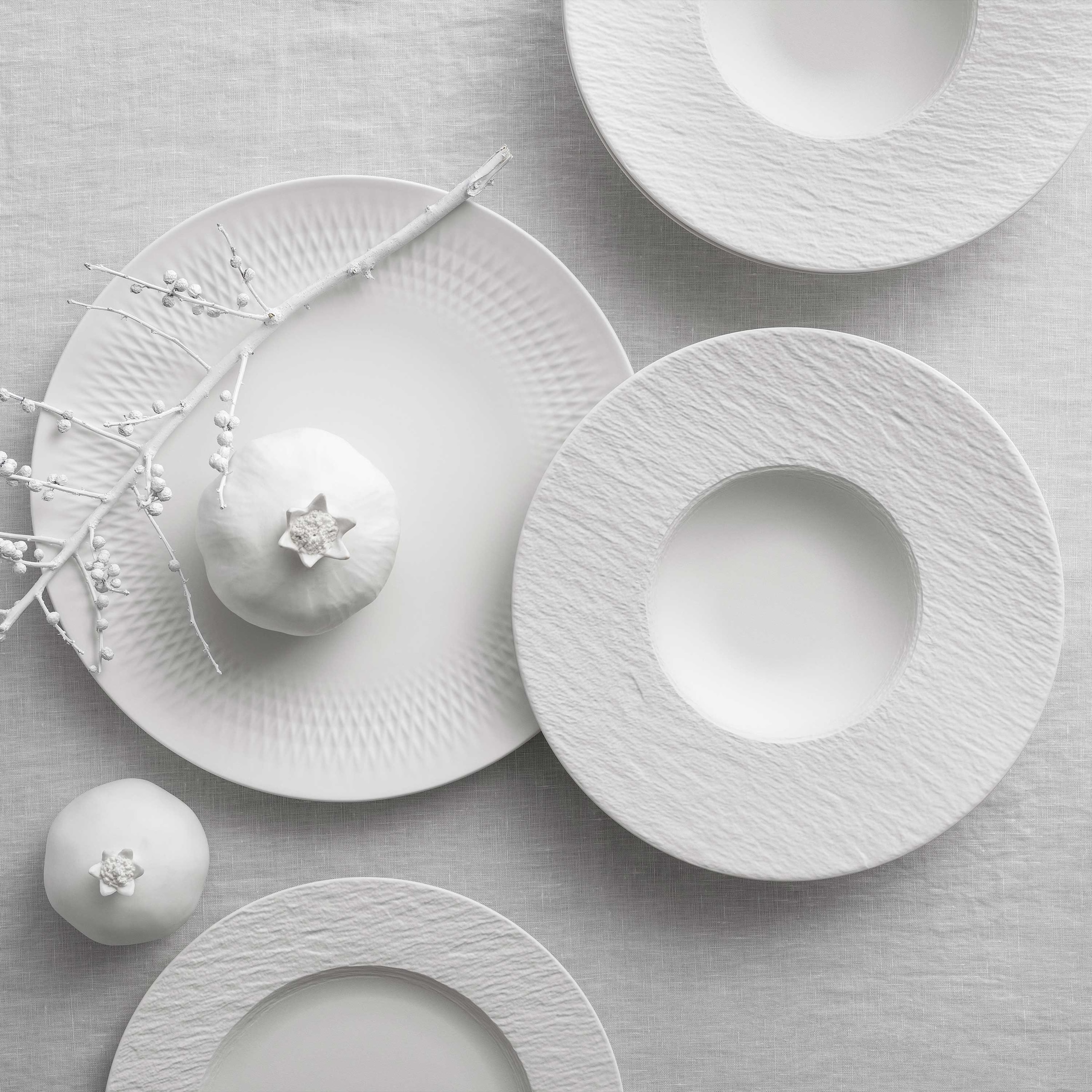 Villeroy & Boch Set de vaisselle »Manufacture Rock Tafelset« porcelaine de qualité supérieure,