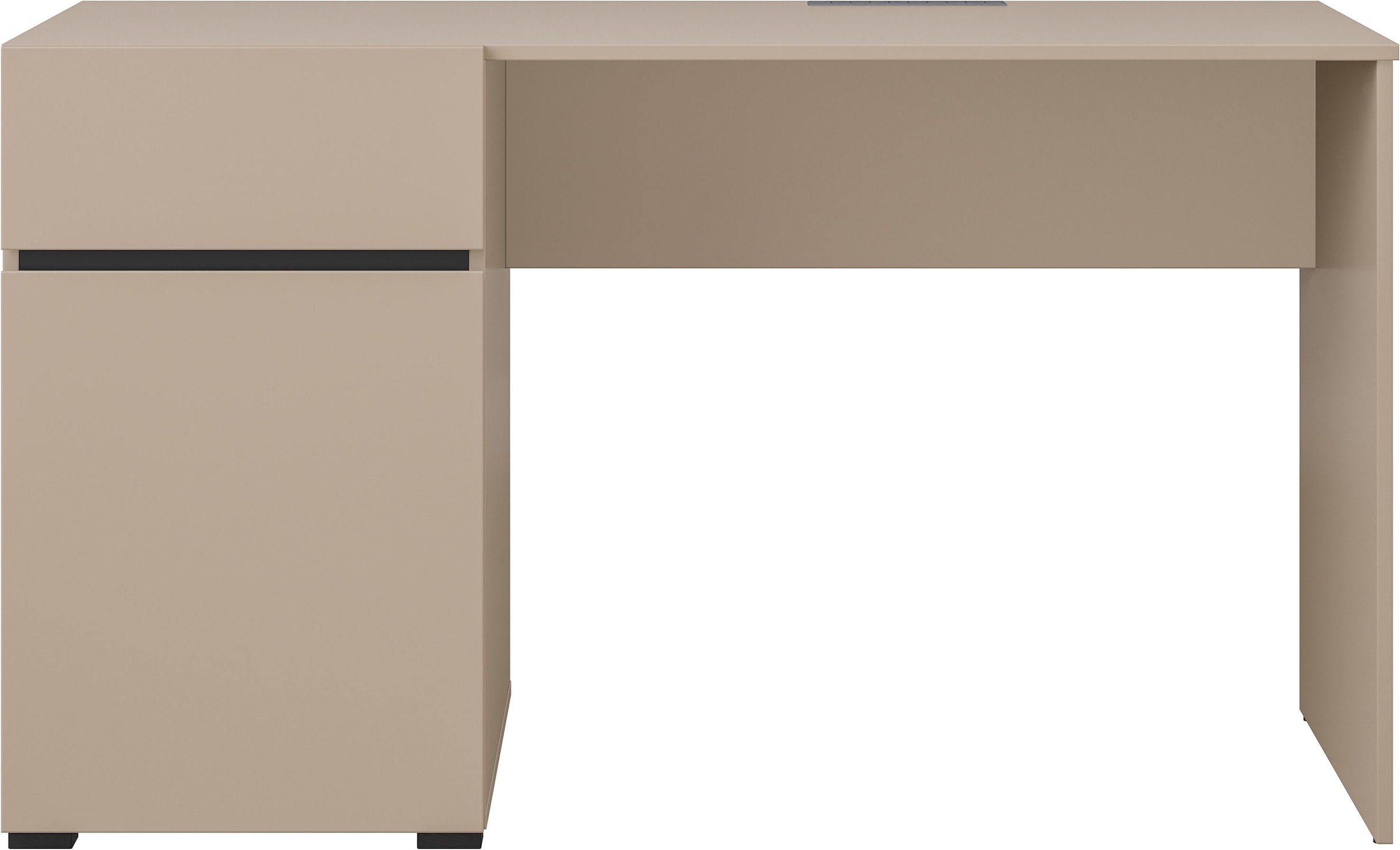 GOODproduct Schreibtisch »Cross, Breite 130 cm, praktischer Computertisch« Bürotisch mit 1 Schublade und Tür, Tischplatte mit Kabeldurchführung