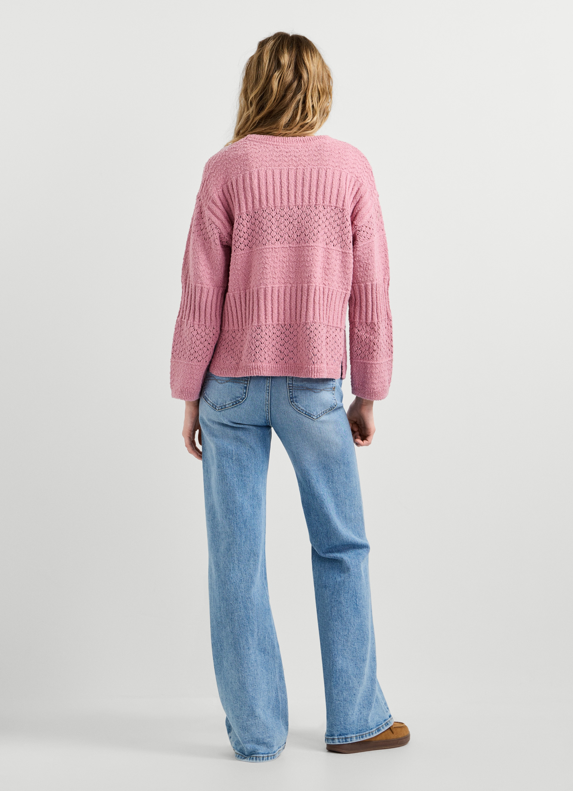 Pepe Jeans Pull en tricot »ALAYA« mélange de textures, coton pur