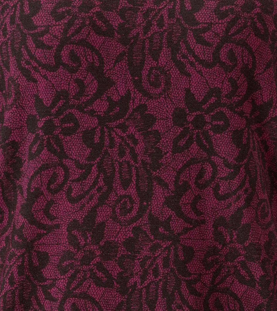 Aniston SELECTED T-shirt à manches longues avec découpe et motif intégral décoratif - NOUVELLE COLLECTION