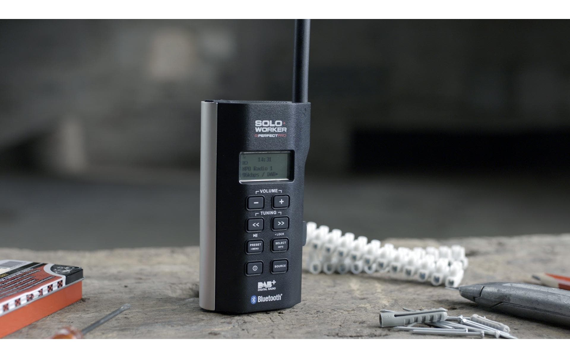 PerfectPro Digitalradio (DAB+) »SOLOWORKER«, Display, Equalizer, Senderspeicher