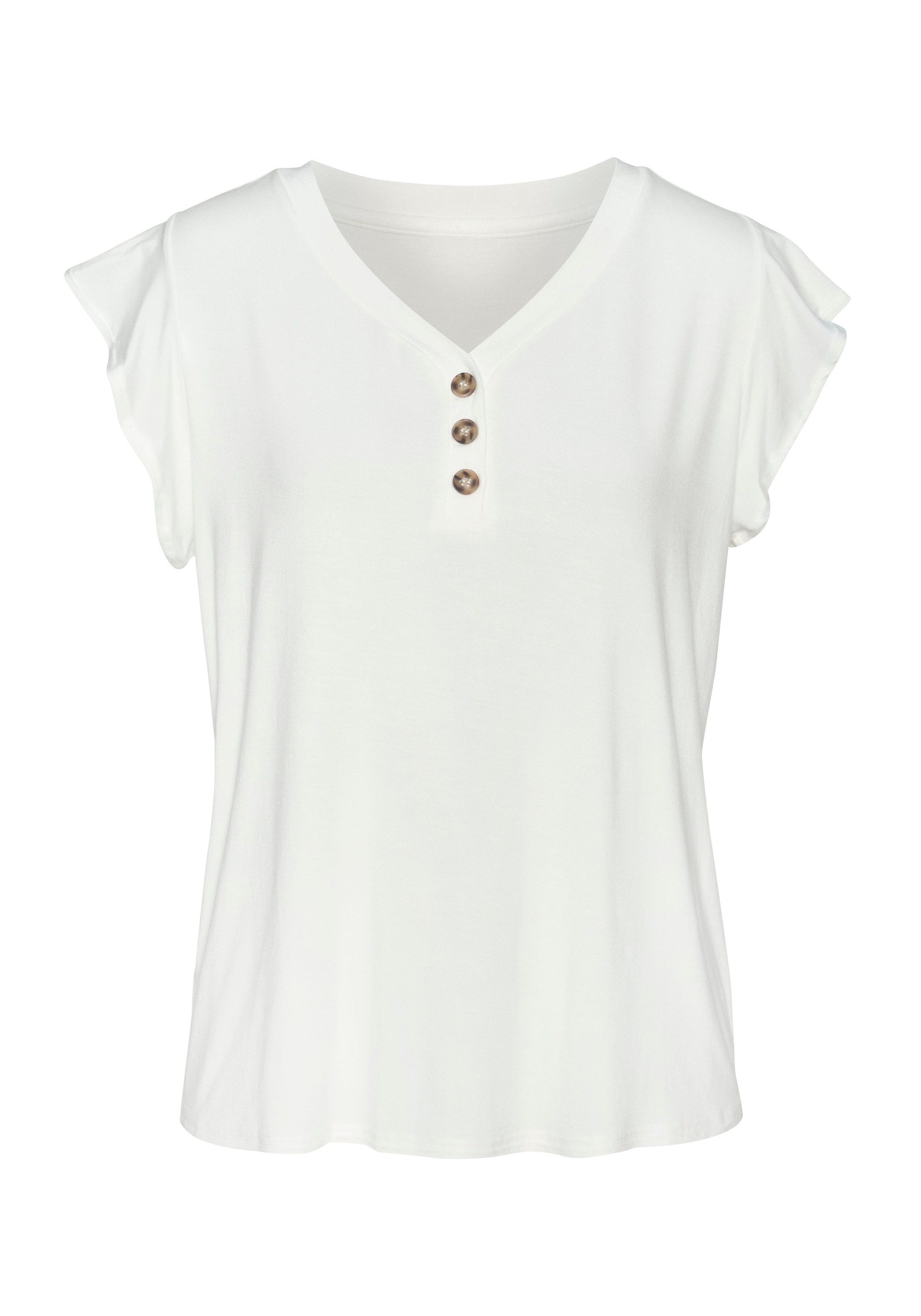 LASCANA Chemisier »mit Zierknöpfen in Hornoptik« 2er-Pack,  aus weichem Viskose-Stretch