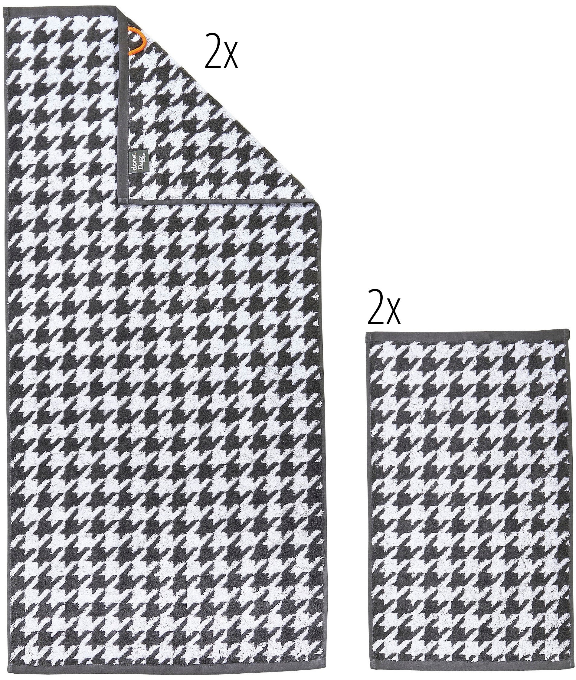 done.® Handtuch Set »Daily Shapes Bird« Set 4 tlg. Jacquard-Walkfrottier Jacquardgewebe, in verschiedenen Set-Varianten erhältlich