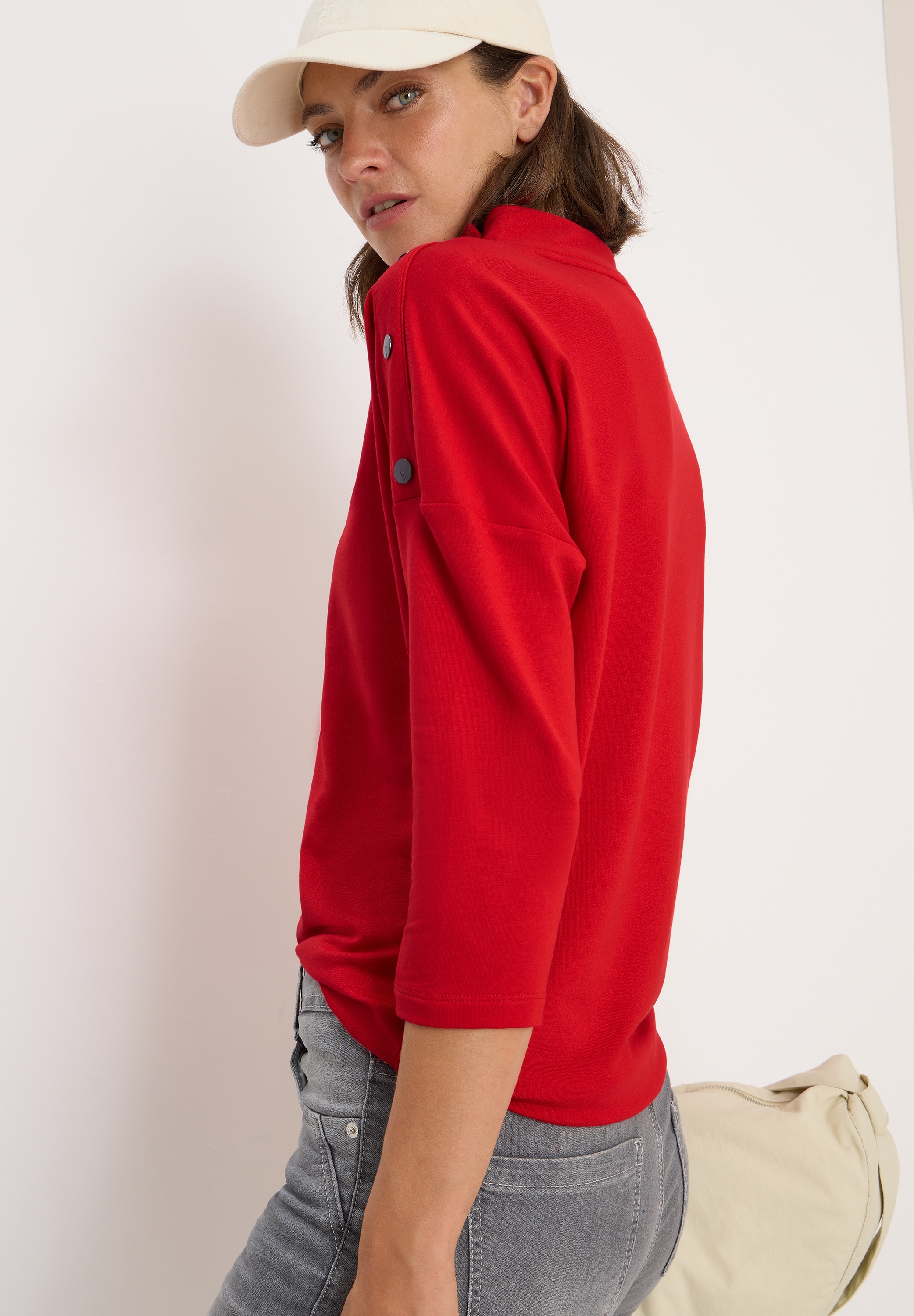 Cecil 3/4-Arm-Shirt, mit Knopfdetail
