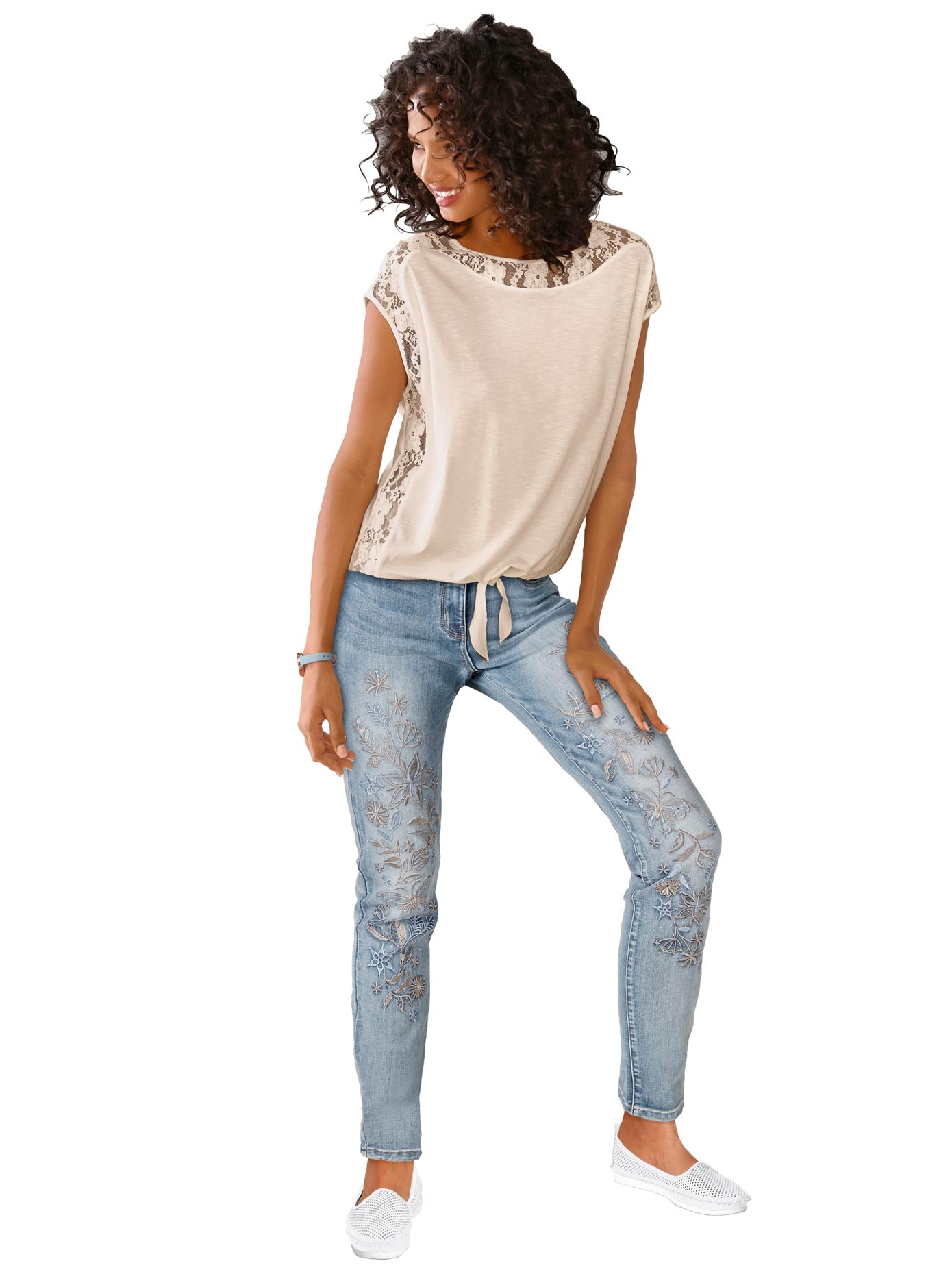 Image of LINEA TESINI by Heine Spitzenshirt »Spitzen-Shirt«, (1 tlg.) bei Ackermann Versand Schweiz