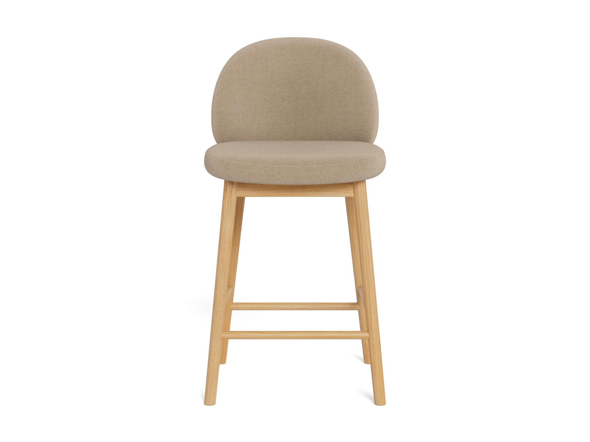 ACTONA GROUP Barhocker »Sophia - Bequemer Barstuhl aus Eiche mit Fussstütze & Rückenlehne« Set, 2 Stk. tlg. Skandinavisches Design, Sitz aus Stoff, für Küche & Essbereich