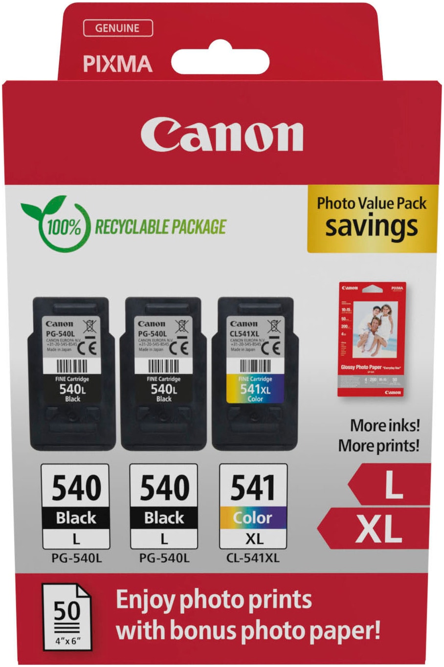 Canon Tintenpatrone »PG-540L x2/CL-541XL Photo Value Pack«