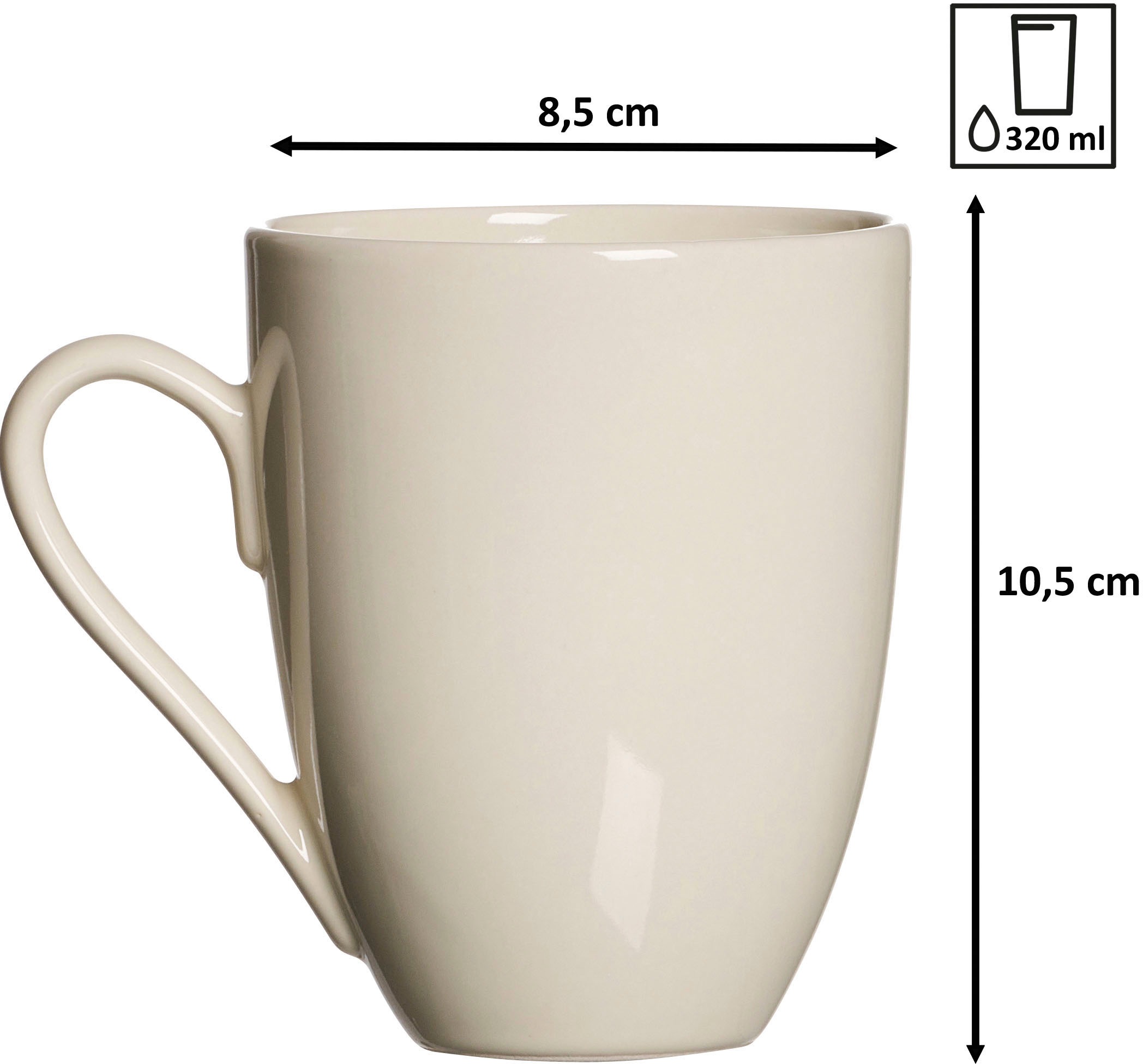 Ritzenhoff & Breker Kaffeeservice "Cecina" Geschirr-Set, seidig schimmernde Farbglasur