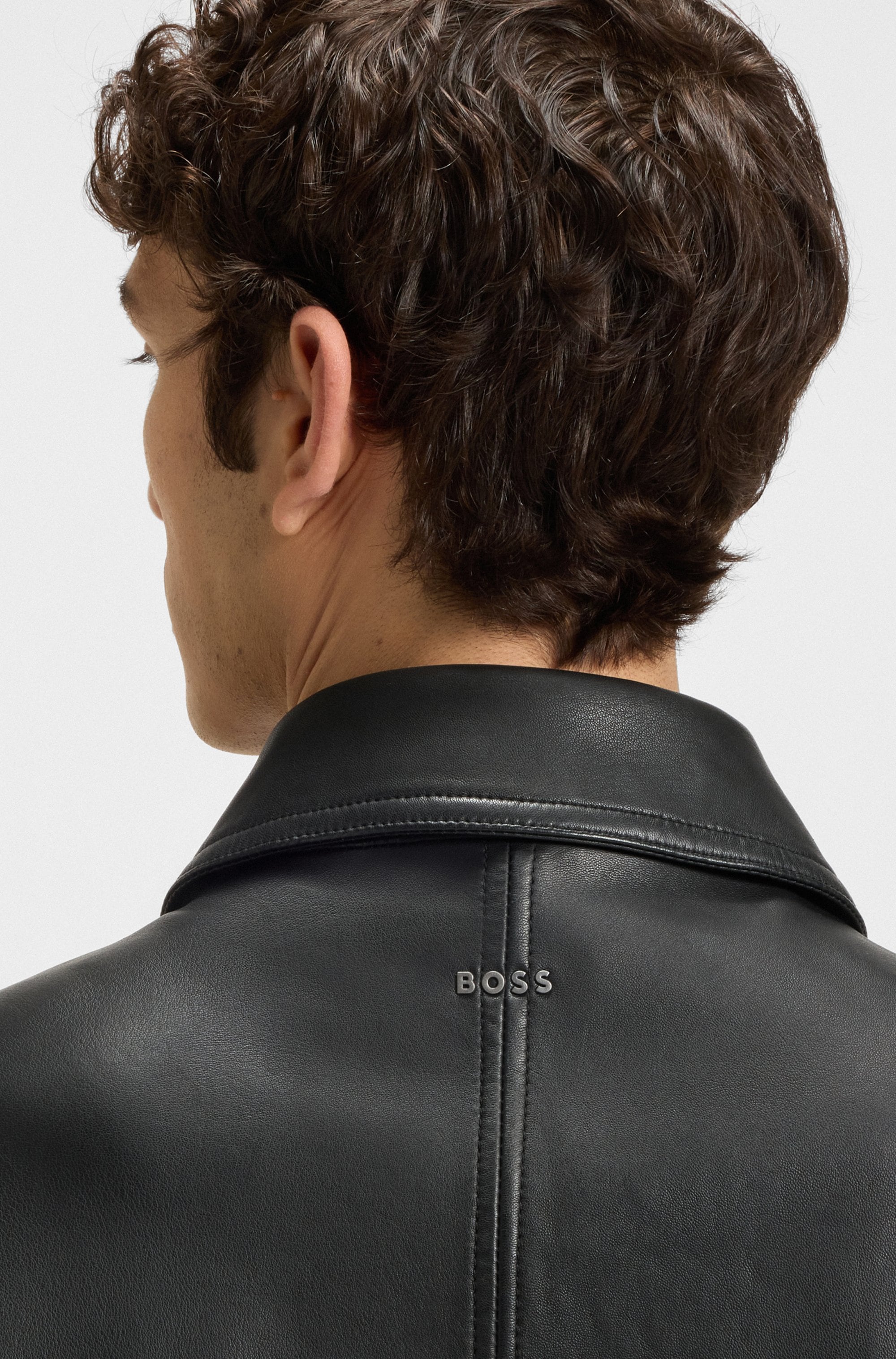 BOSS ORANGE Lederjacke »Joberg«, mit Reissverschlusstaschen