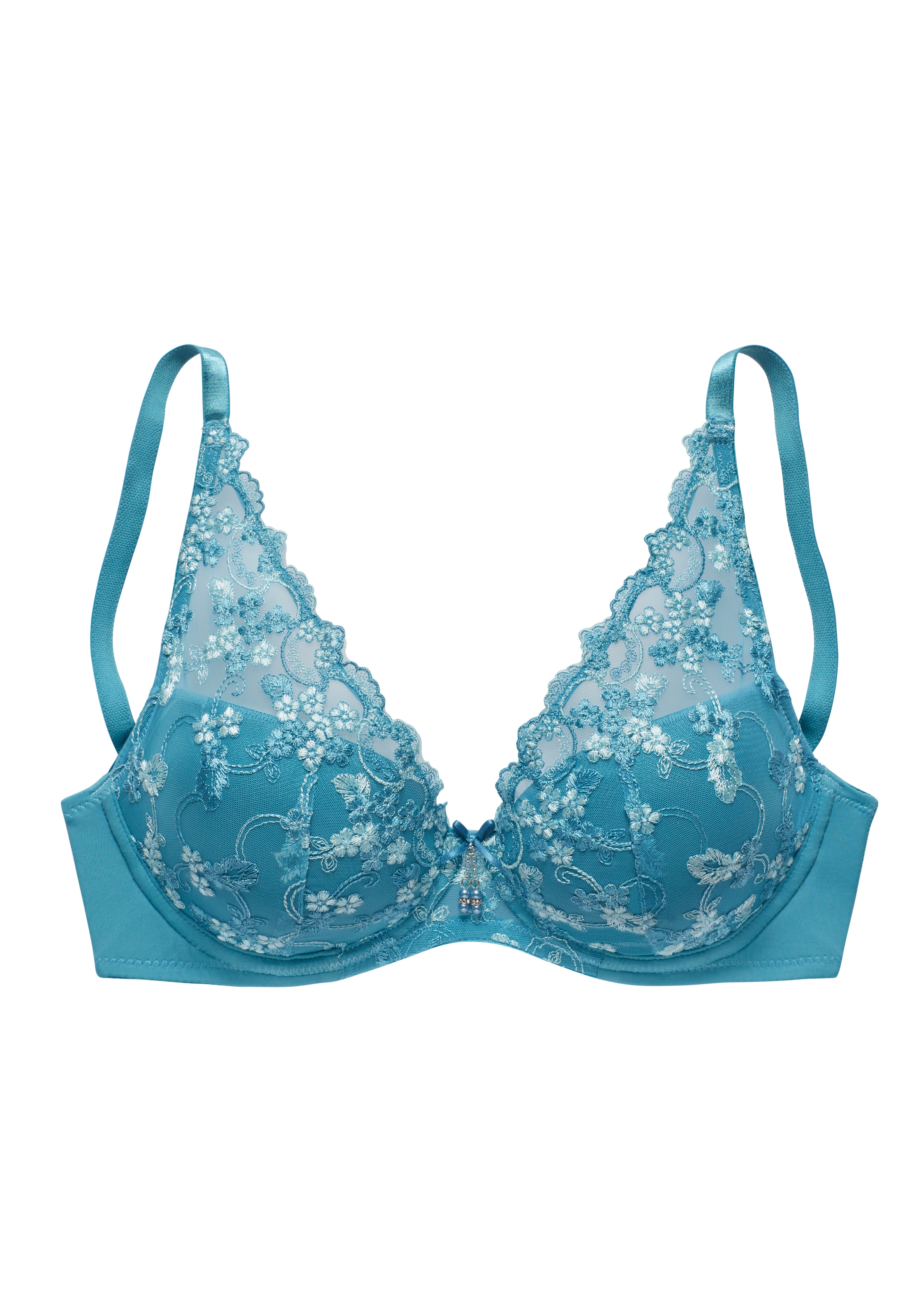 LASCANA Soutiens-gorge moulés mit Bügel in High-Apex-Schnittform aus Stickereispitze, sexy Dessous