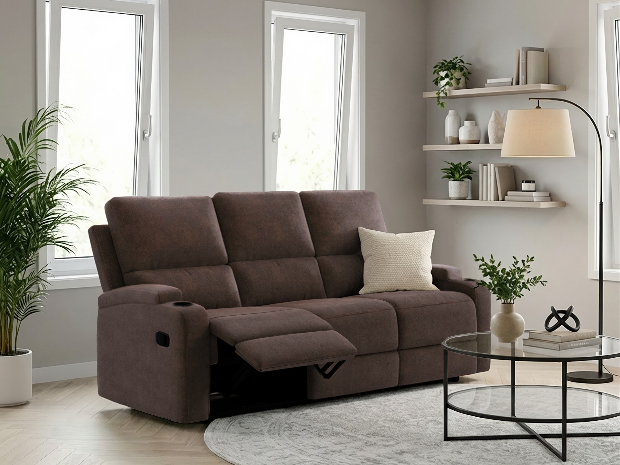 GOODproduct 3-Sitzer »NAPORI Microfaser, Multimediasofa, Kinosessel XXL« Kinosofa mit 2 x Relaxfunktion und Getränkehalter