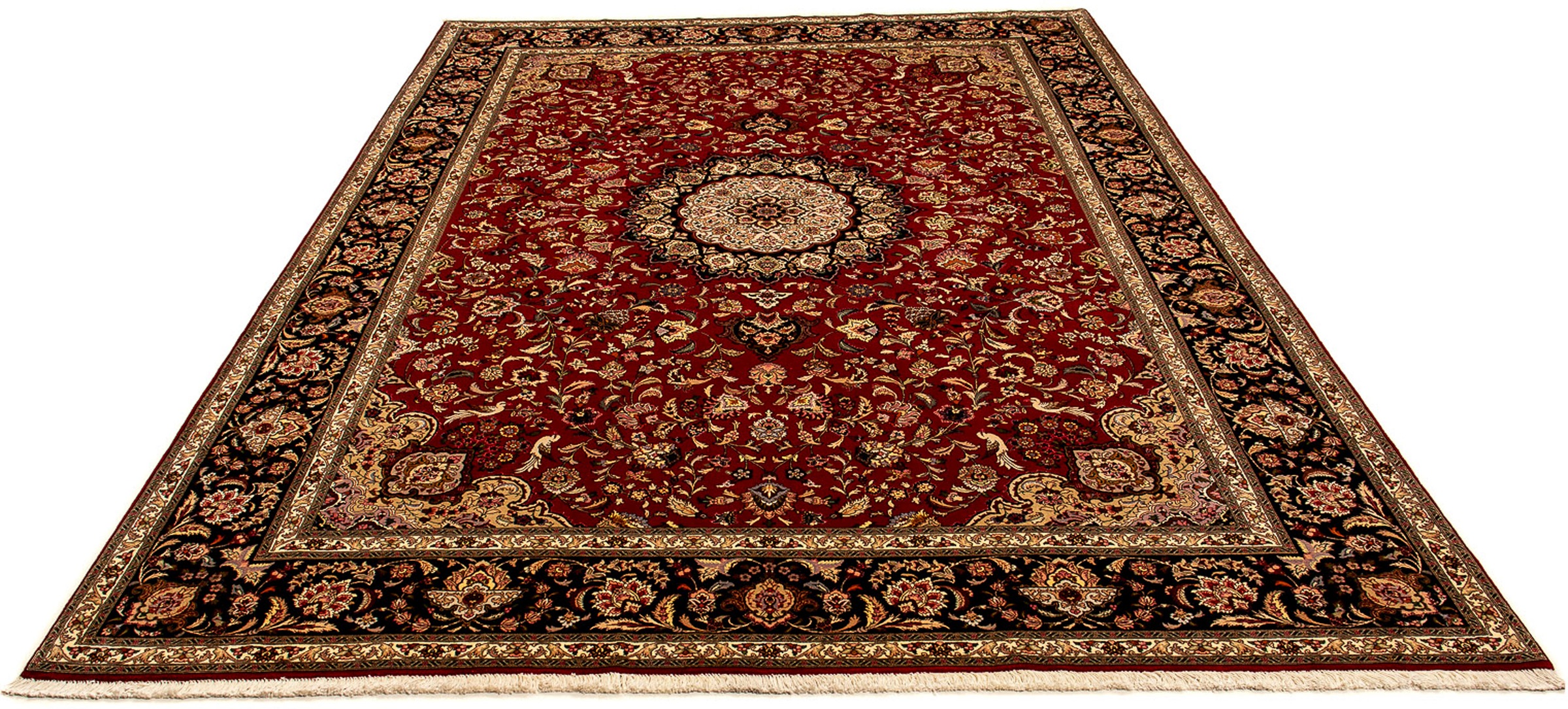 Image of morgenland Orientteppich »Perser - Täbriz - Royal - 356 x 253 cm - rot«, rechteckig, 7 mm Höhe, Wohnzimmer, Handgeknüpft, Einzelstück mit Zertifikat bei Ackermann Versand Schweiz