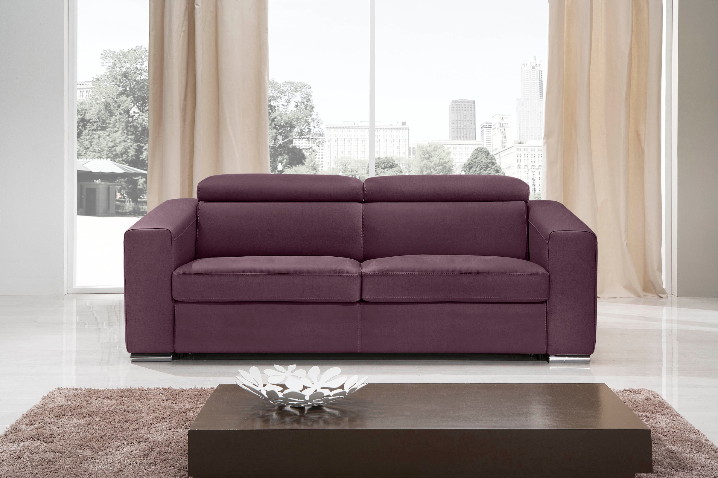 Image of Egoitaliano 2,5-Sitzer "Cabiria, Design und super Sitzkomfort" inkl. manuell verstellbarer Kopfstützen, mit Metallfüssen